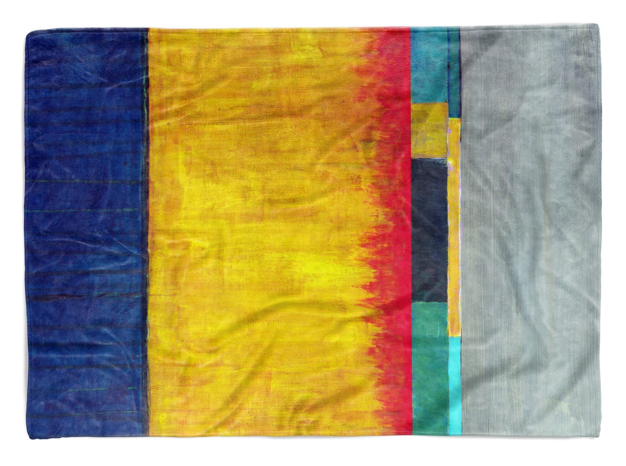 Sinus Art Handtücher Handtuch Strandhandtuch Saunatuch Kuscheldecke mit Fotomotiv Farben Abstrakt Formen, Baumwolle-Polyester-Mix (1-St), Handtuch