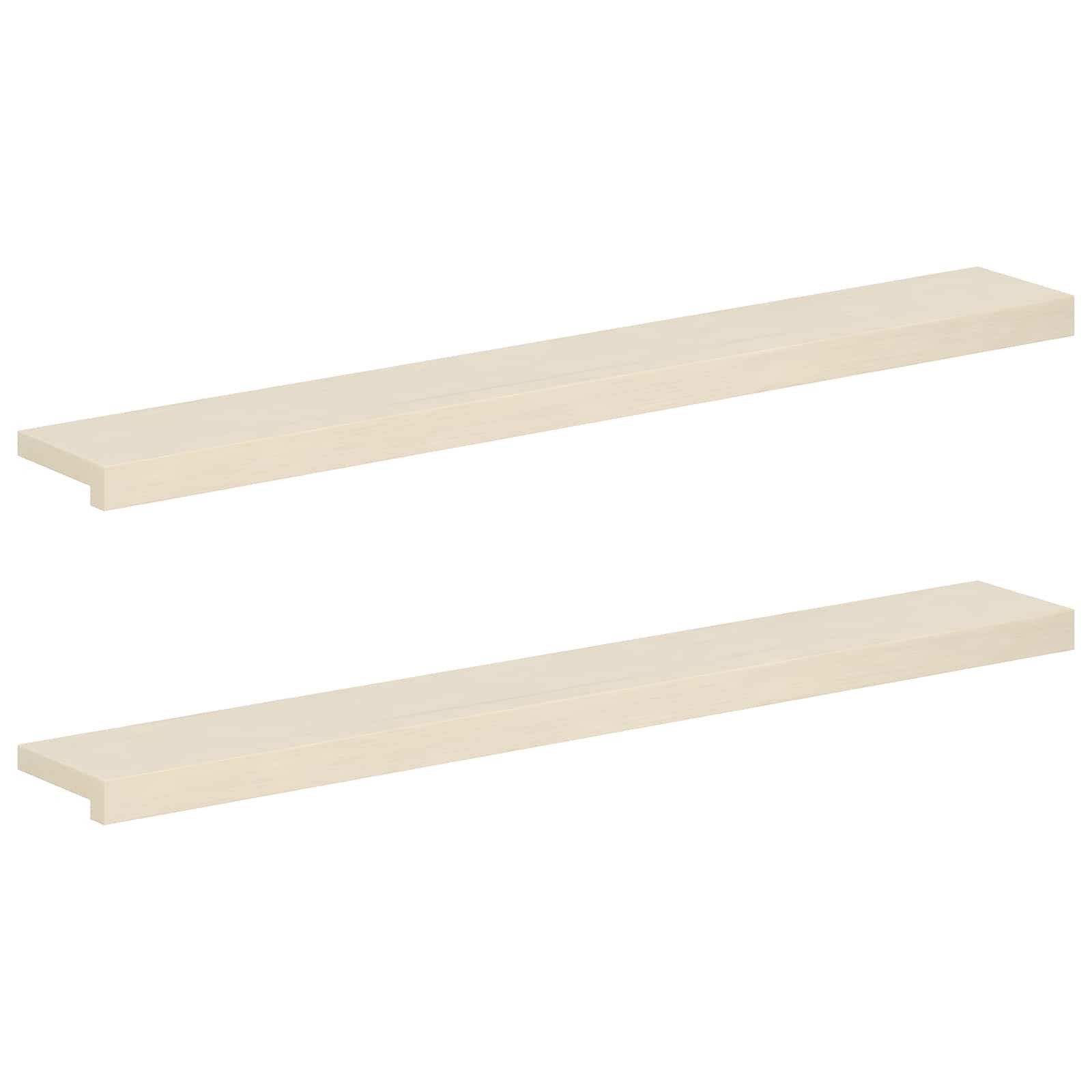 vidaXL Fensterbank 110 x 15 x 2 cm Fensterbänke 2 stk Weiß 110x15x2 cm Massivholz Eiche
