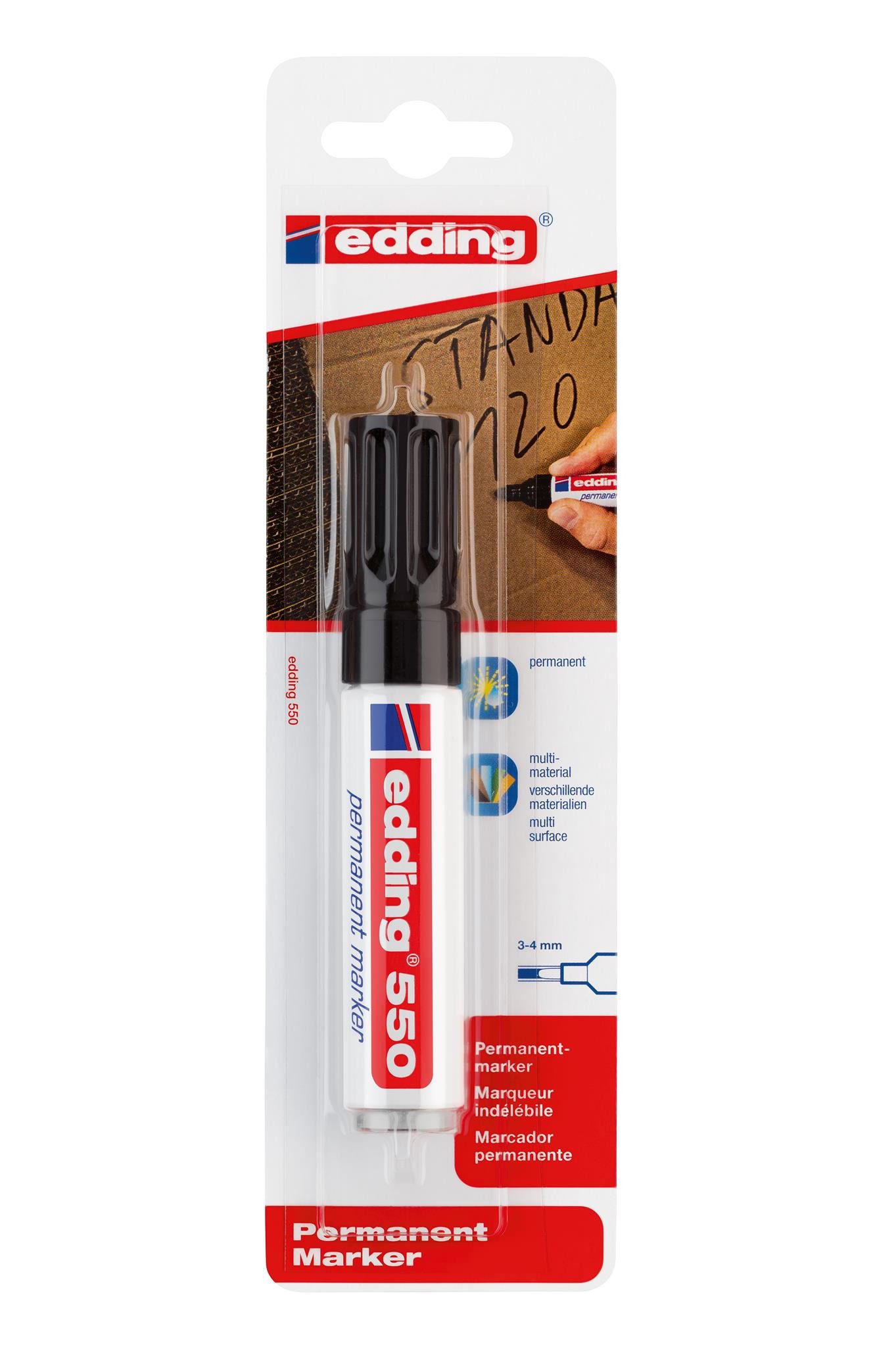 Marker Edding Permanentmarker 550 1er-Blister schwarz