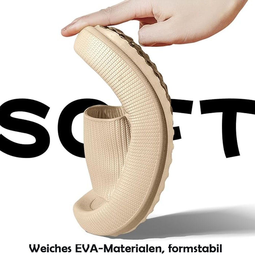 HoyoLee Hausschuhe EVA Superweich Rutschfest Badeschuhe Schlappen Damen Khaki Hüttenschuhe Badeschuhe Herren Damen Slipper Schlappen Wolke rutschfeste Flip Flops