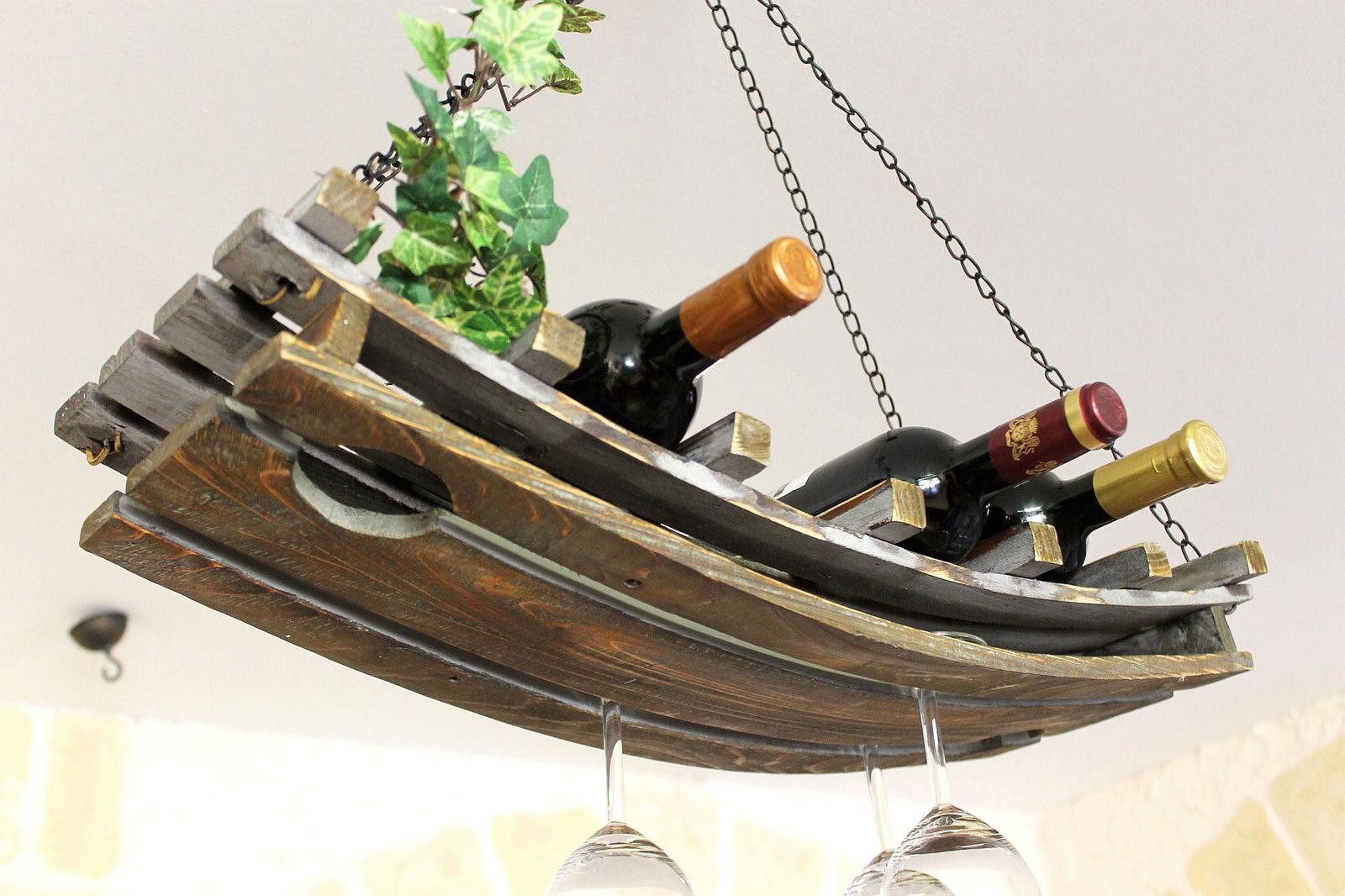 DanDiBo Weinregal 5089 Deckenregal aus Holz 65 cm Hängeregal Flaschenhalter günstig online kaufen