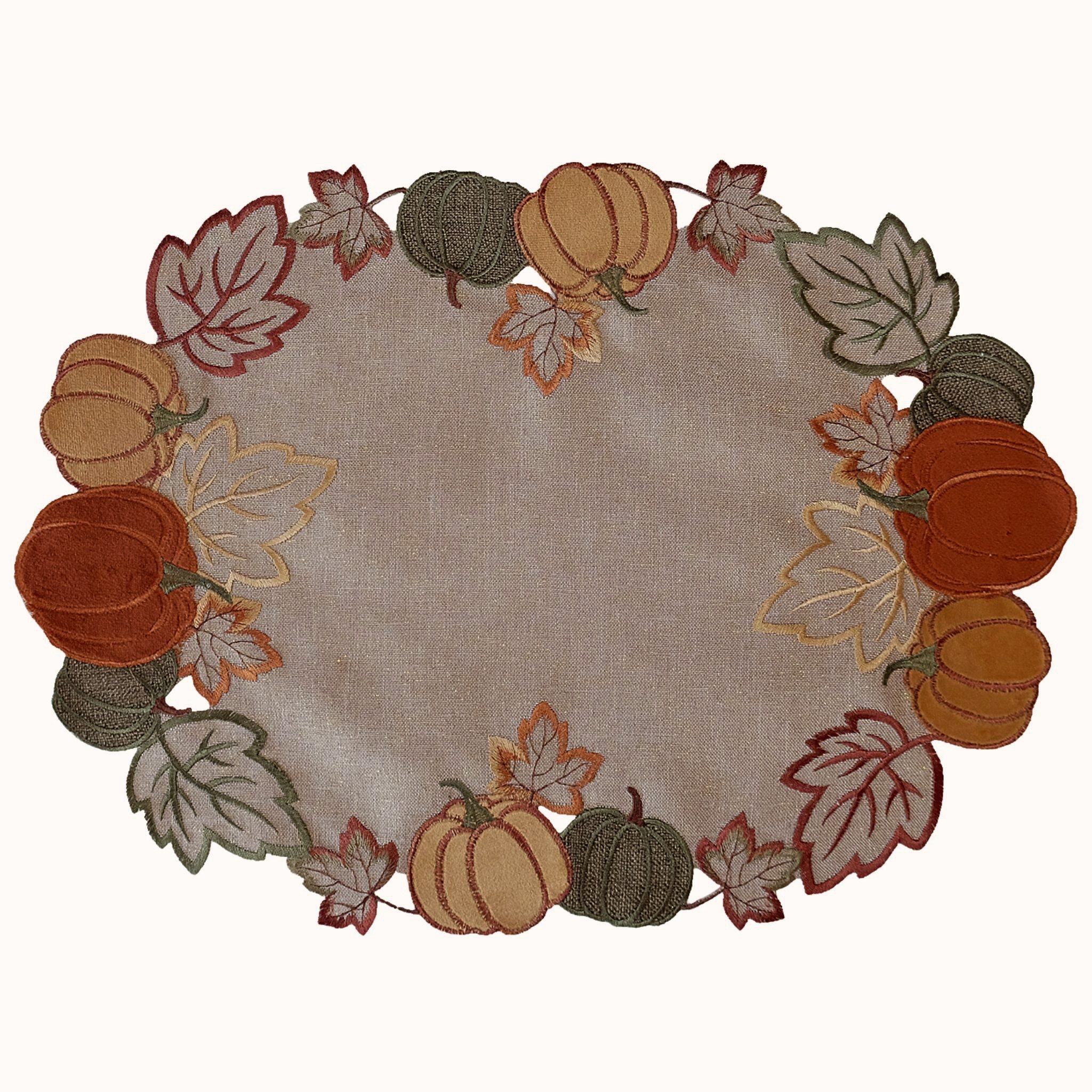 matches21 HOME & HOBBY Tischdecke Tischläufer Herbst 35 x 50 cm rechteckig elegant mit Kürbis-Motiv (1-tlg), Tischdeko für Küche & Tisch