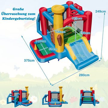 KOMFOTTEU Hüpfburg Spielburg, (Set, 2-tlg), mit Gebläse, für Indoor Outdoor Garten