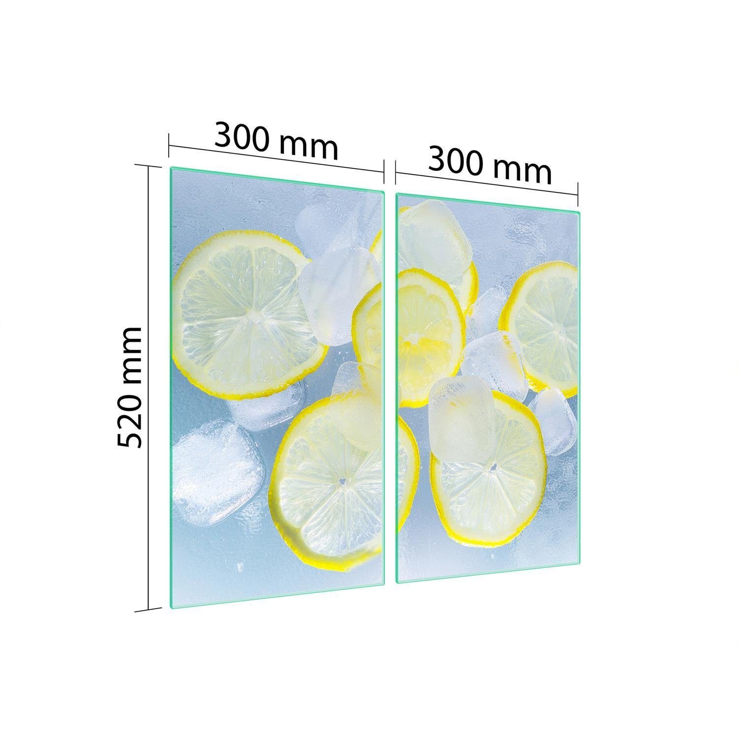 Decorwelt Herd-Abdeckplatte 2 Gasherde Zitron, Herdabdeckplatte tlg), Herdarten Abdeckplatte für Schneidebrett excl. alle (2x30x52, Ceranfeld Abdeckung