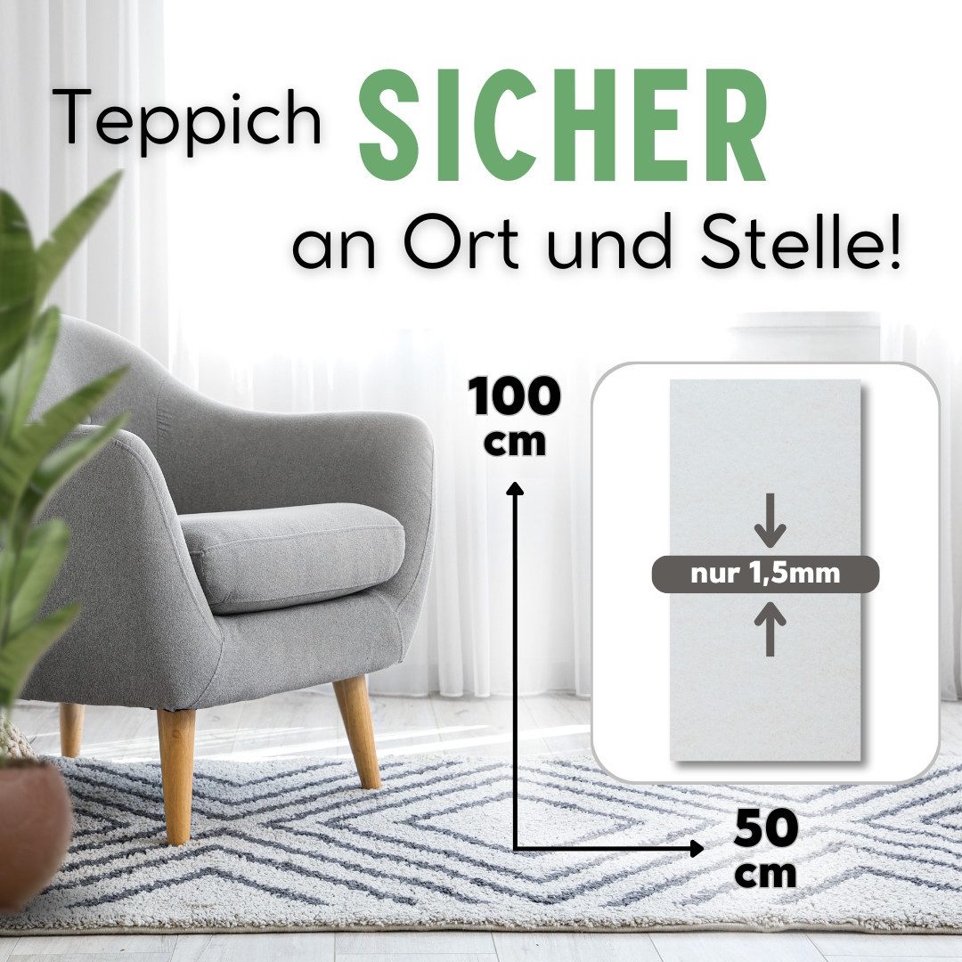 flex it Antirutsch Teppichunterlage flex it® Classic Slim – Antirutsch Unterlage für Teppiche, (1-St), Kein Verkleben und keine Rückstände
