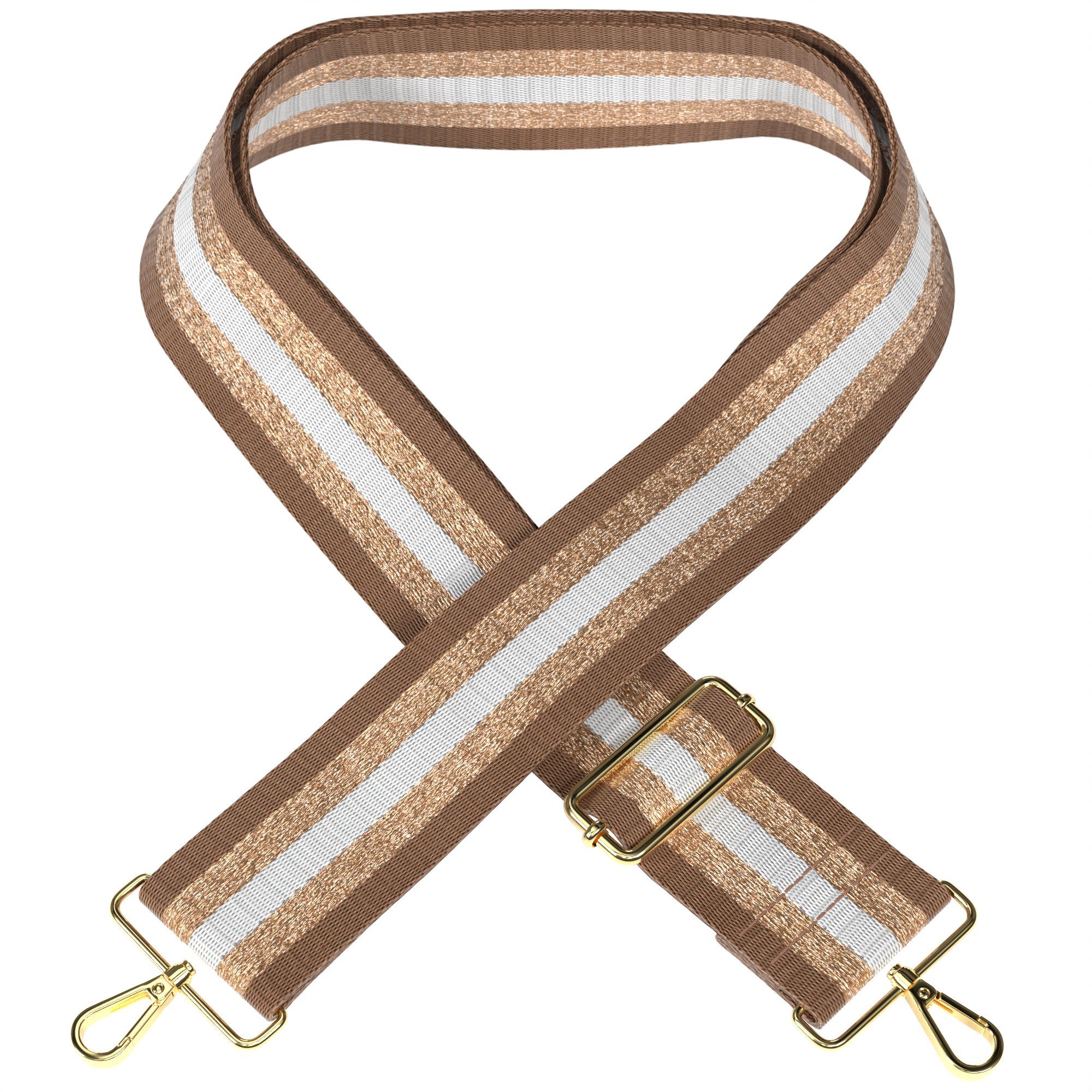 EAZY CASE Schulterriemen Schultergurte für Taschen gemustert Verstellbarer Trageriemen Ersatz Taschengurt DIY Gürteltasche Braun