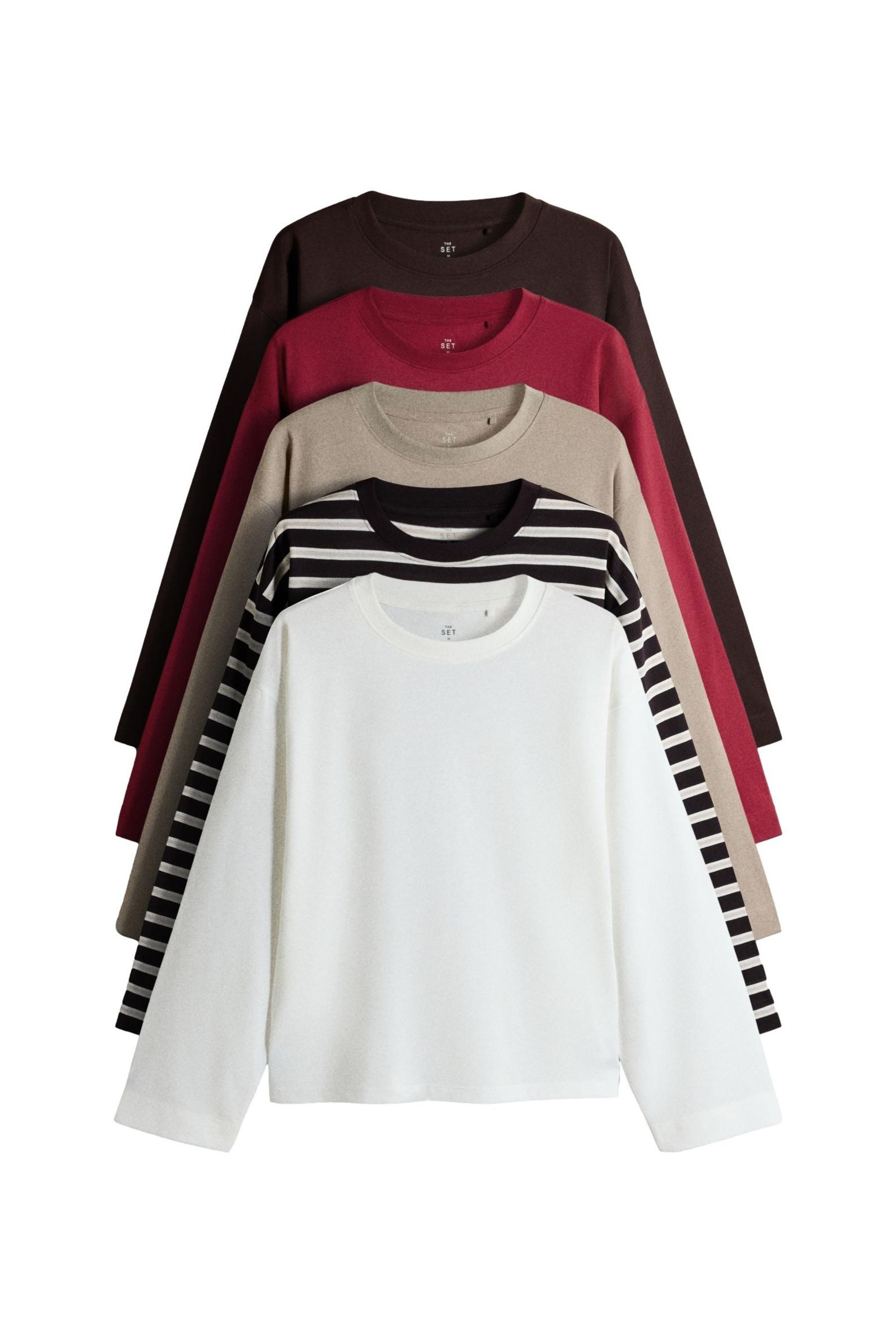 Langarmshirt The Set 5 x Essentials Relaxed Fit Langarmshirts