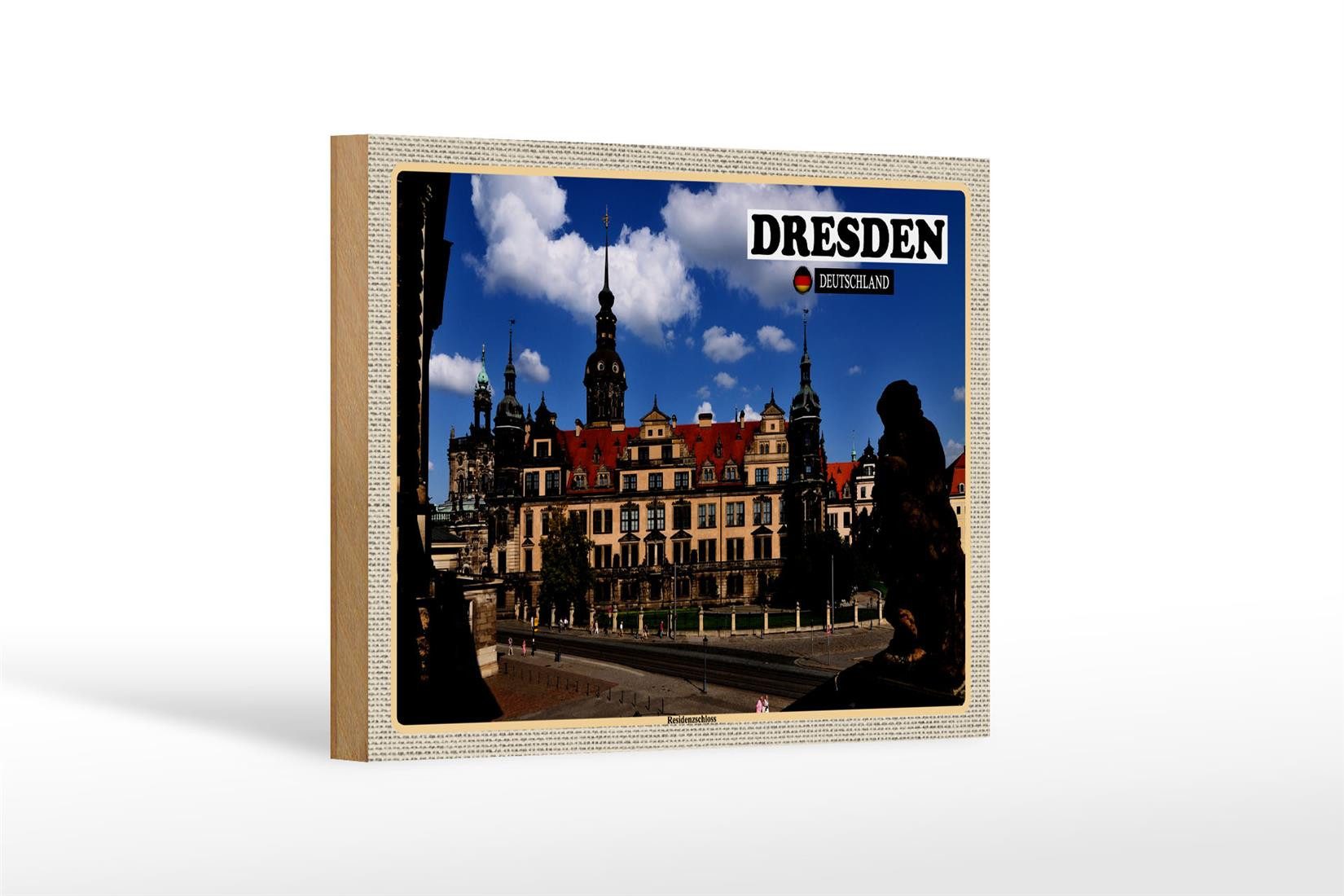 Femer GmbH Holzbild Städte Dresden Residenzhaus Skulptur 18x12 cm, (1 St), Glatte Holzfaserplatte (MDF), vorn beschichtet