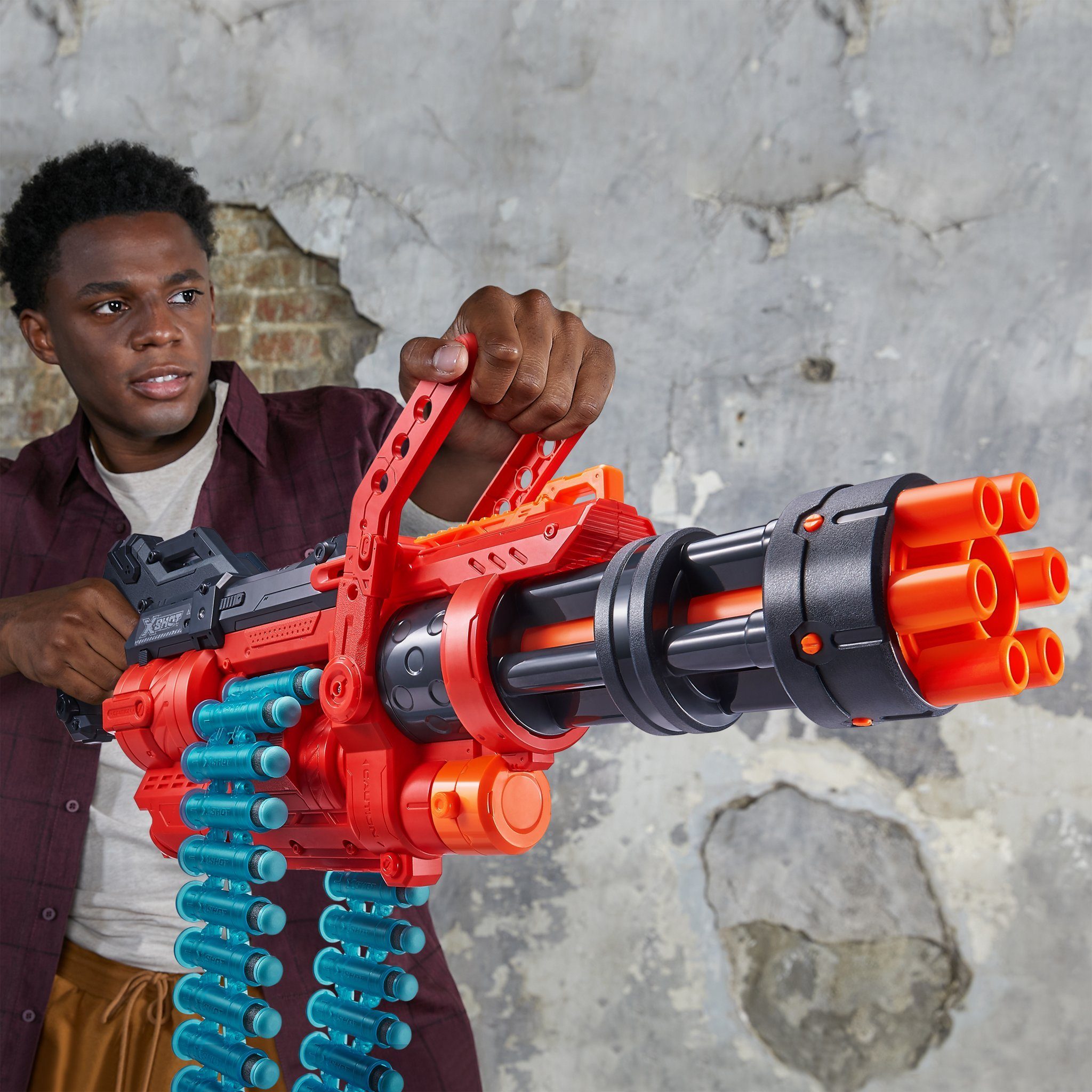 ZURU Blaster Dartblaster Excel Omega, Die rote Minigun mit einem Maximum an Munition