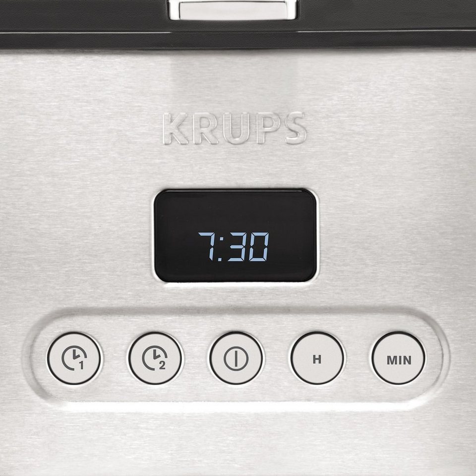 Krups Filterkaffeemaschine KM442D, 1,25l Kaffeekanne, Papierfilter 1x4, mit  Keep Warm-Funktion, Programmierbare, hochwertige Filter-Kaffeemaschine