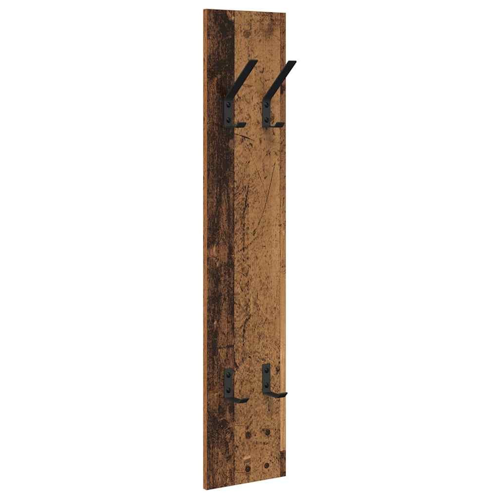 vidaXL Garderoben-Set 20 x 1,5 x 100 cm Garderobe Kleiderhaken Regal mit Ablage Altholz 20x1