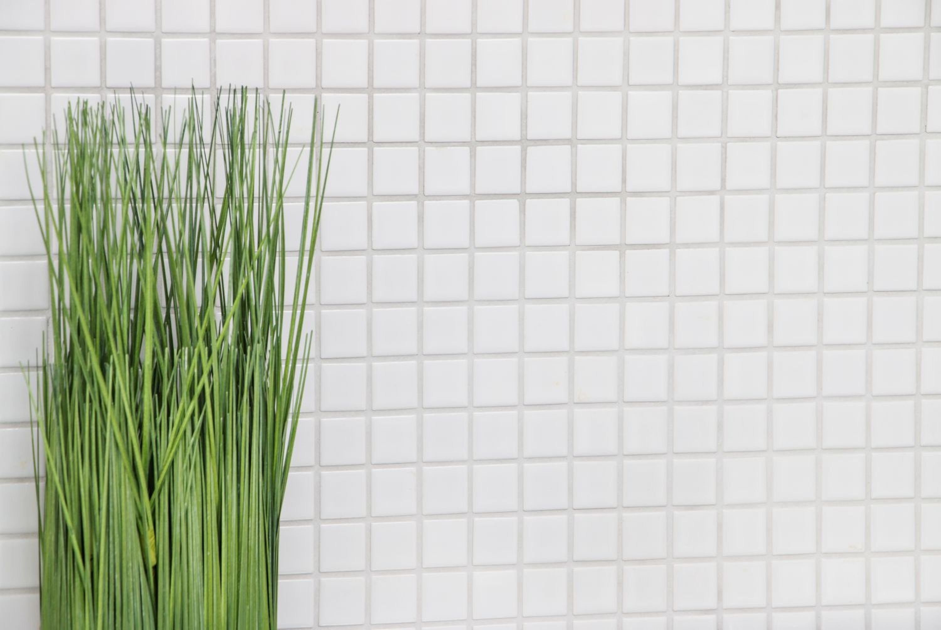 Mosani Mosaikfliesen Keramikmosaik Mosaikfliesen weiß glänzend Küche Wand Dusche Pool