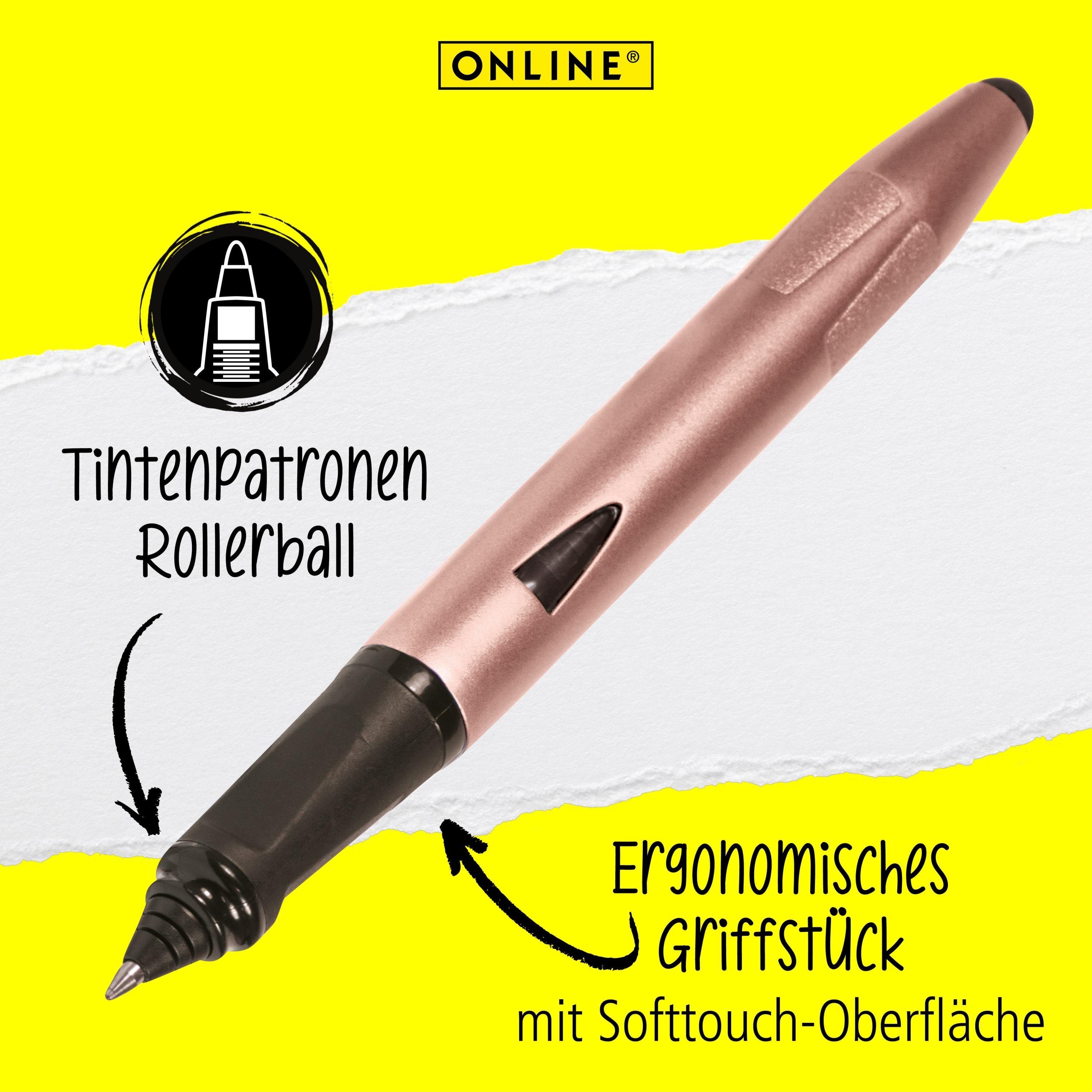 mit Pen die Switch ideal Plus, ergonomisch, Stylus-Tip für Online Rosegold Schule, Tintenroller