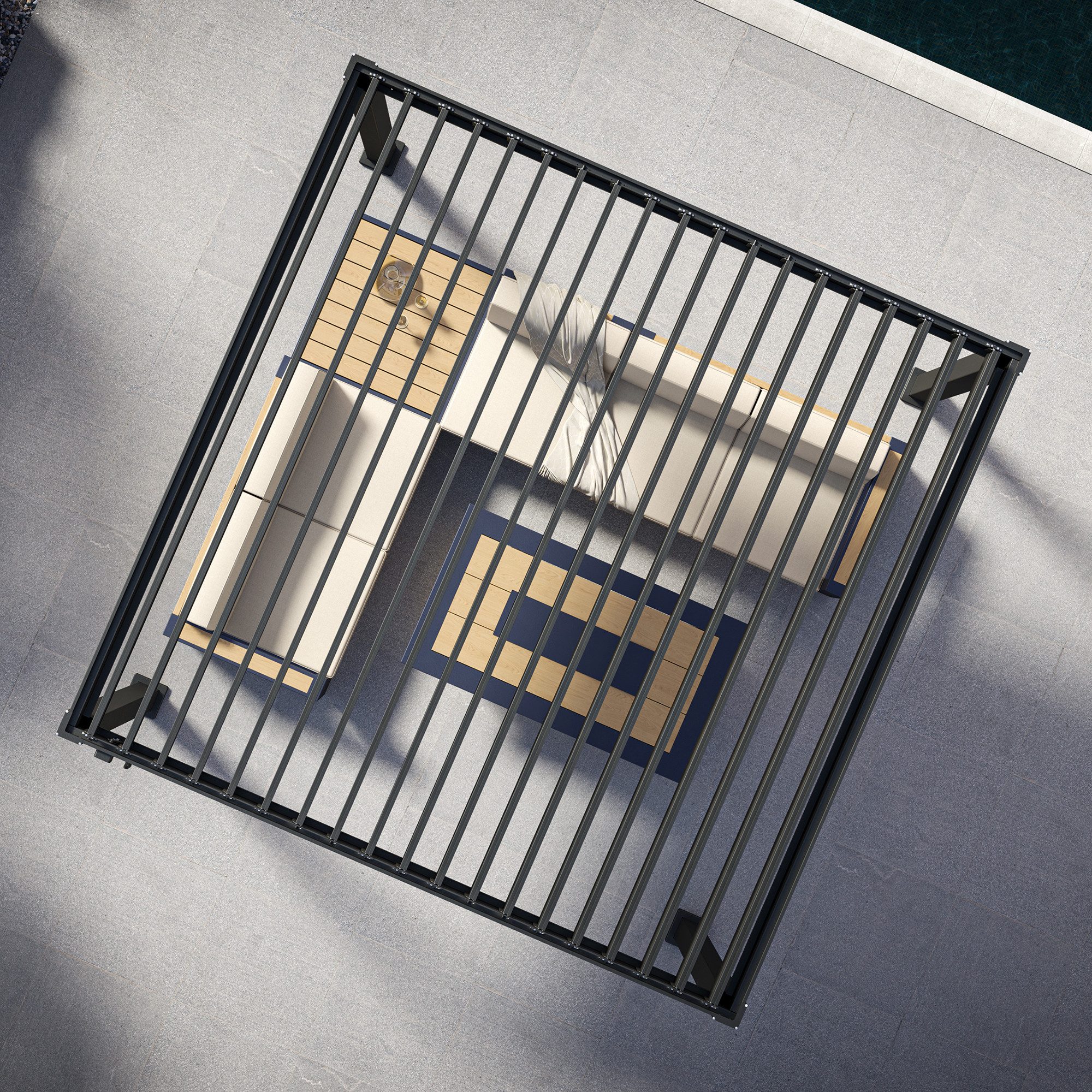 Mirador Pergola 111DA Aluminium Pergola mit Lamellendach Anthrazit, (Packung), verstellbares Lamellendach