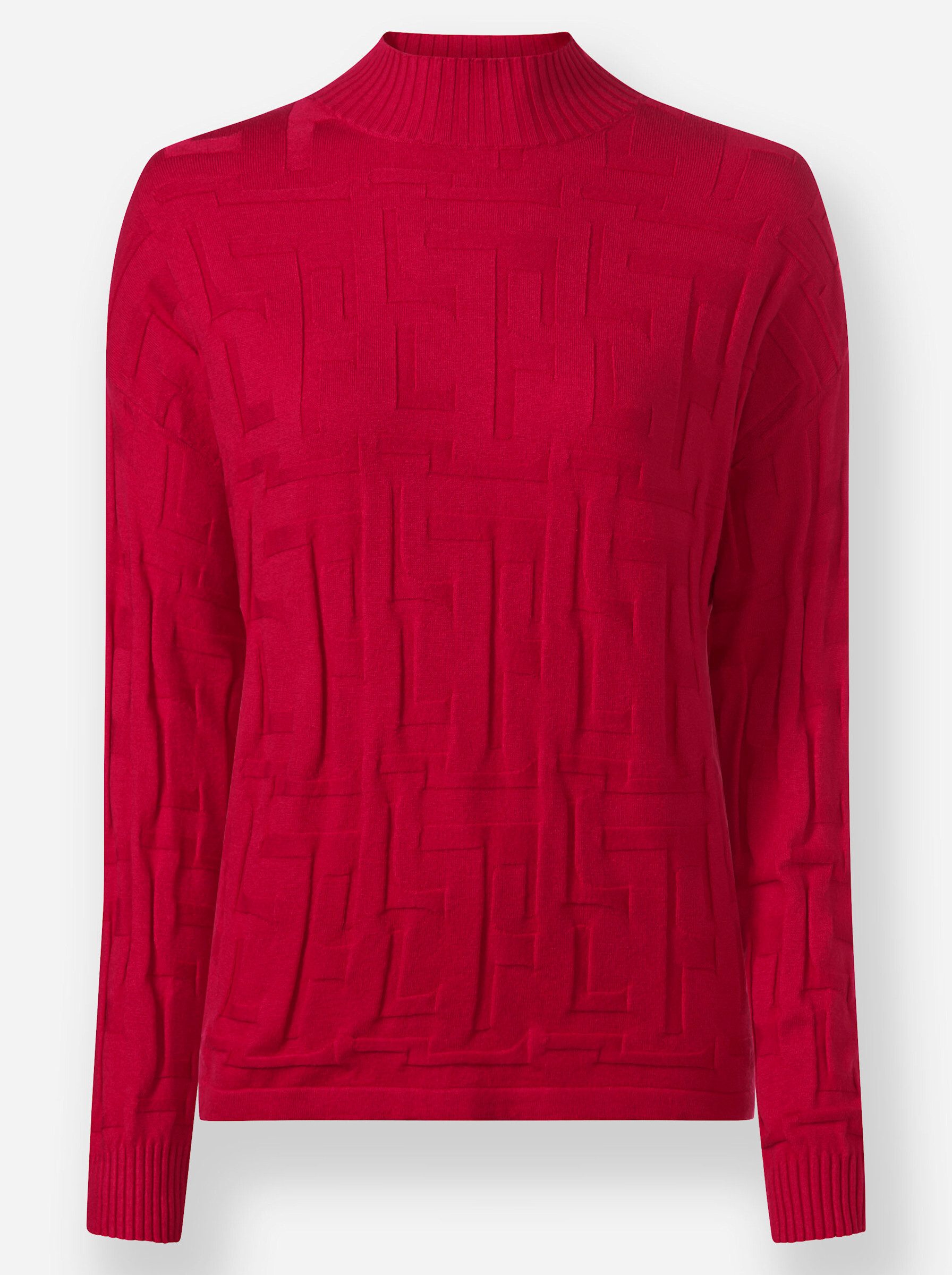 Strickpullover Jacquard-Pullover Langarm Jacquard