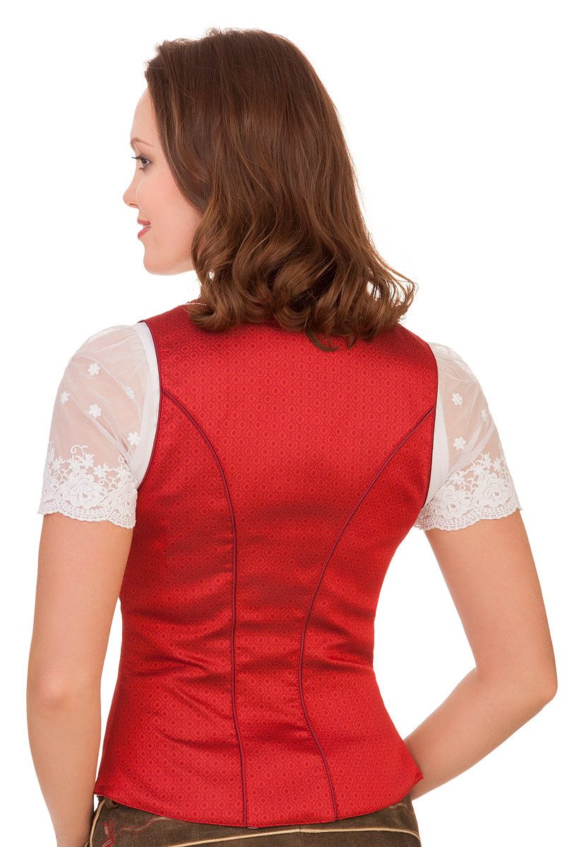 Krüger Madl Trachtenbluse Trachtenmieder - ROTER TRAUM - rot