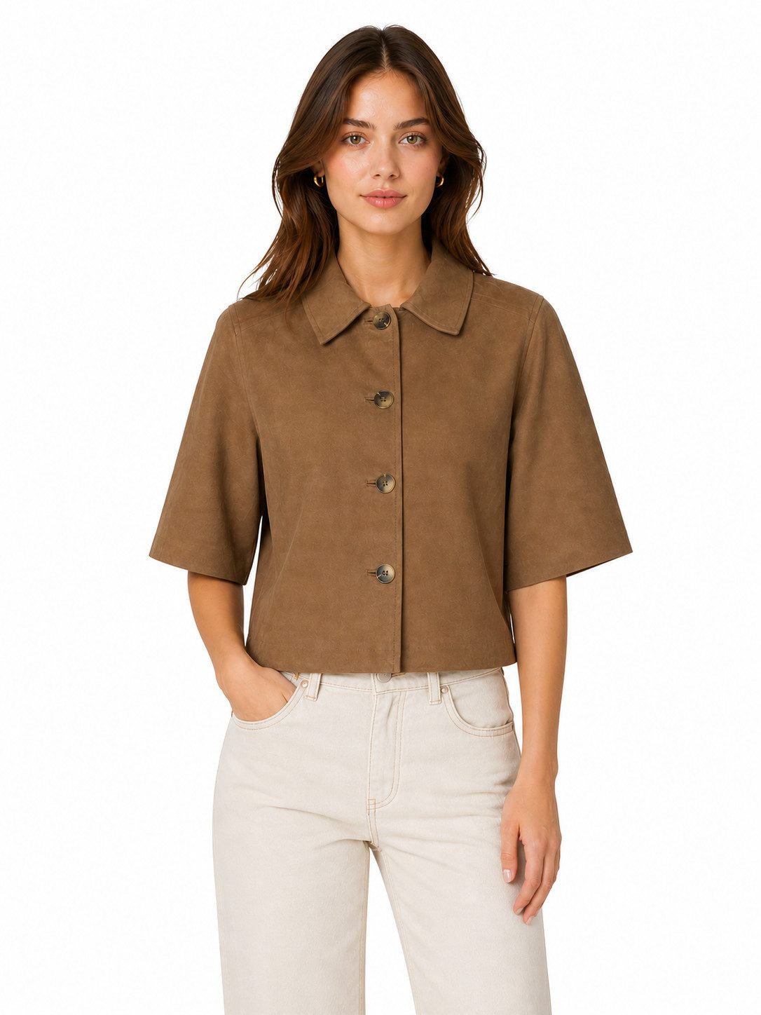 Selected Hemdjacke SLFSURI SS SUEDE SHIRT
