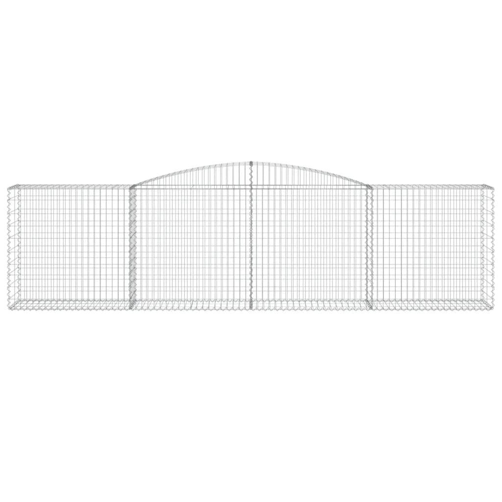 vidaXL Blumentopf Gabione mit Hochbogen 400x50x100/120 cm Verzinktes Eisen (1 St)