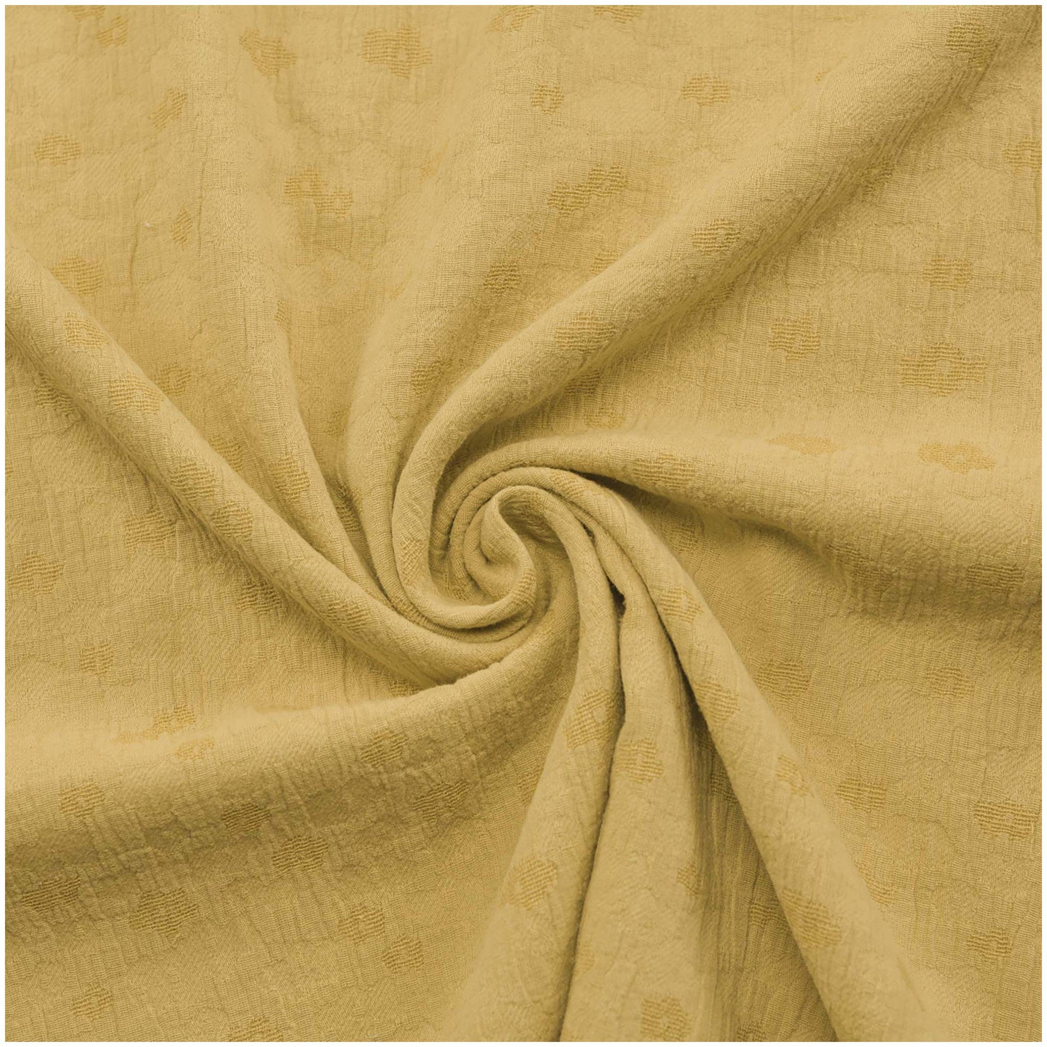 maDDma Stoff Musselin Jacquard Double Gauze ab 1m x 1,4m Double Face Design, sand