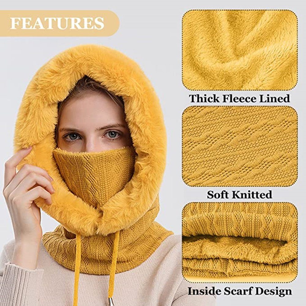 XDeer Mütze & Schal Wintermützen,Strickmützen,Warme Kapuzen Schal,Mütze Sch günstig online kaufen