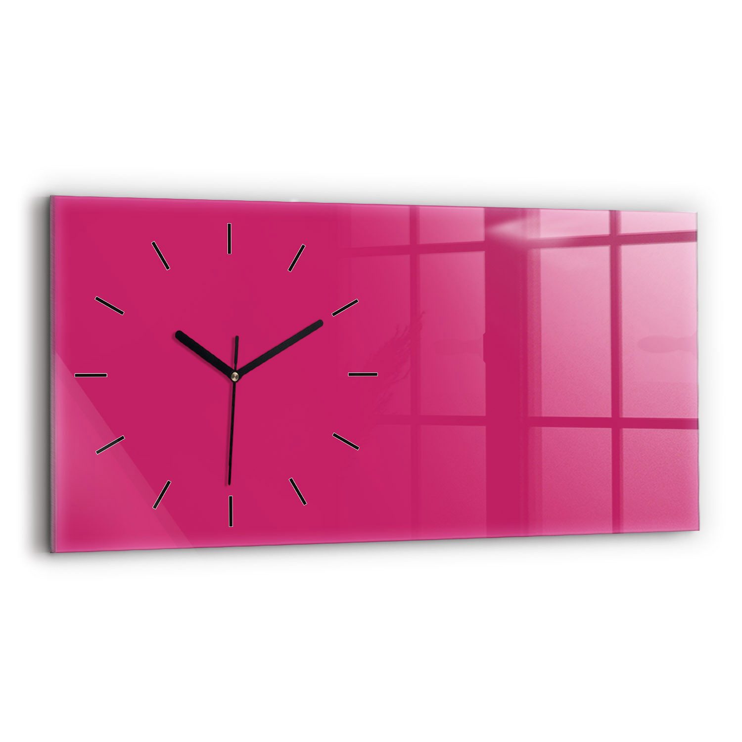 Tulup Wanduhr Glasuhr Rechteckige Wanduhr 60x30 cm Uhr aus Gehärtetem Glas