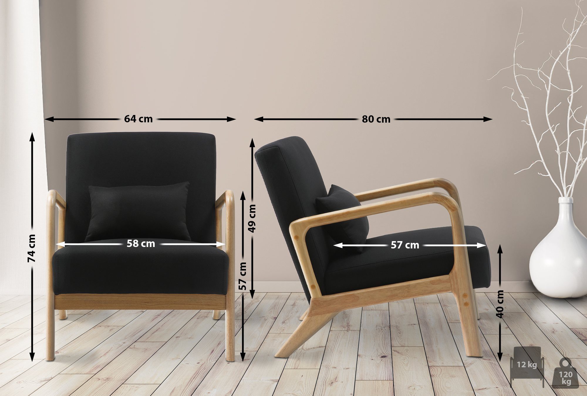 TPFLiving Sessel Calvion (Bodenschoner schützen empfindliche Fußböden, Komf günstig online kaufen