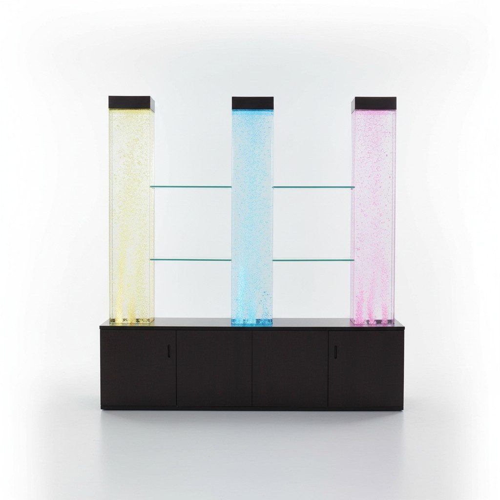Xlmoebel Deko-Wandregal Beleuchtetes Regal mit Wasserwand für stilvolle Bars und Lounges, Hergestellt in Europa