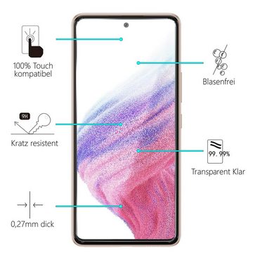 CoolGadget Schutzfolie Panzerfolie für Samsung Galaxy A53 5G, (9H Härtegrad, 2x Schutzglas, 1xReinigungset), Displayfolie Panzer Schutzfolie 2 Stück für Samsung A53 5G Glas Folie