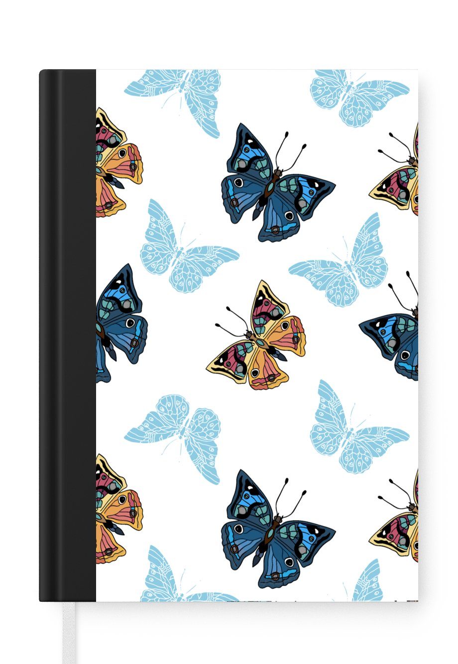 MuchoWow Notizbuch Schmetterling - Insekten - Muster - Sommer, Journal, Merkzettel, Tagebuch, Notizheft, A5, 98 Seiten, Haushaltsbuch