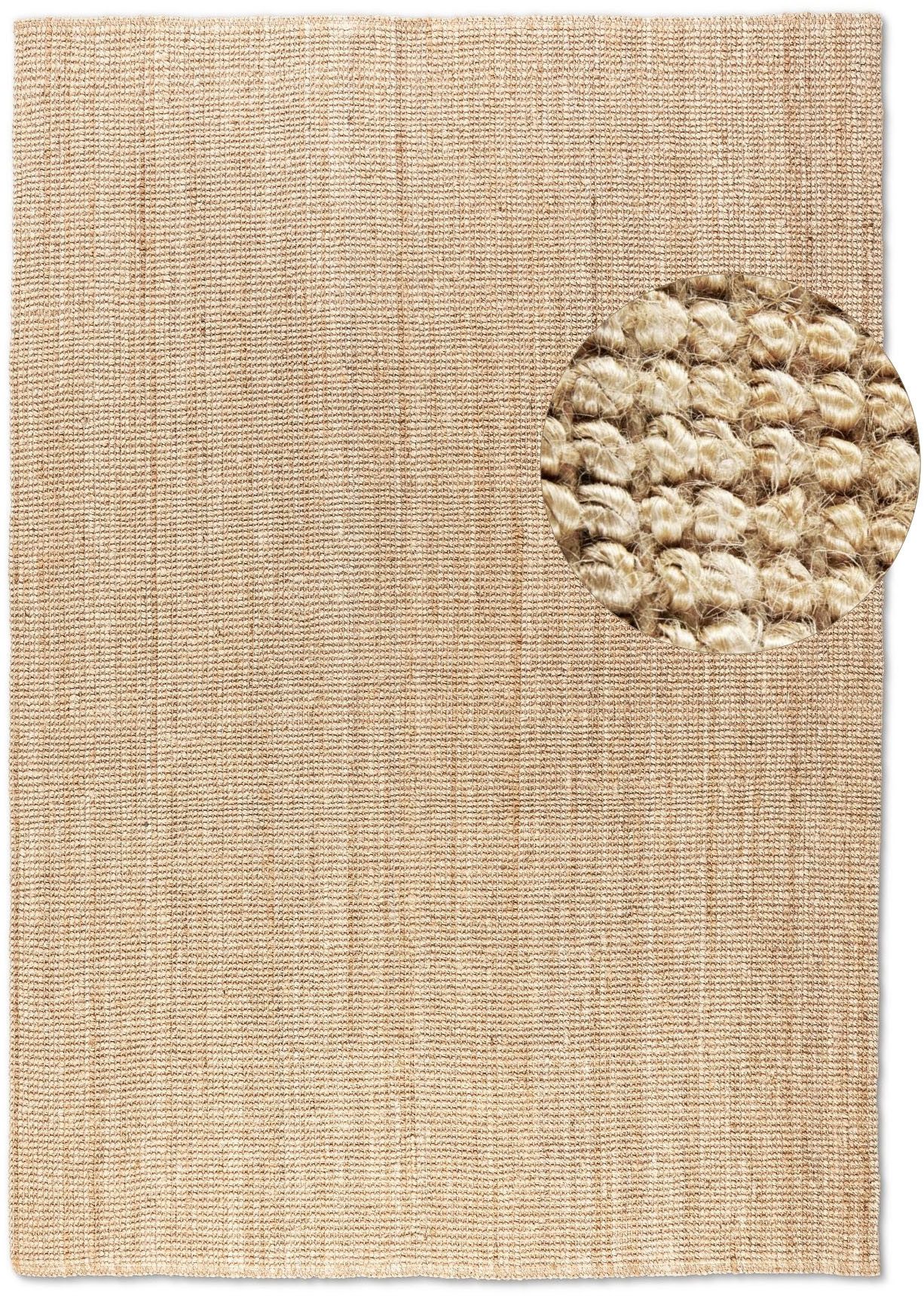 Teppich Jaipur, HANSE Home, rechteckig, Höhe: 10 mm, Jute, Natur, Wohnzimmer, Esszimmer, Schlafzimmer, Flur, Modern, Boho