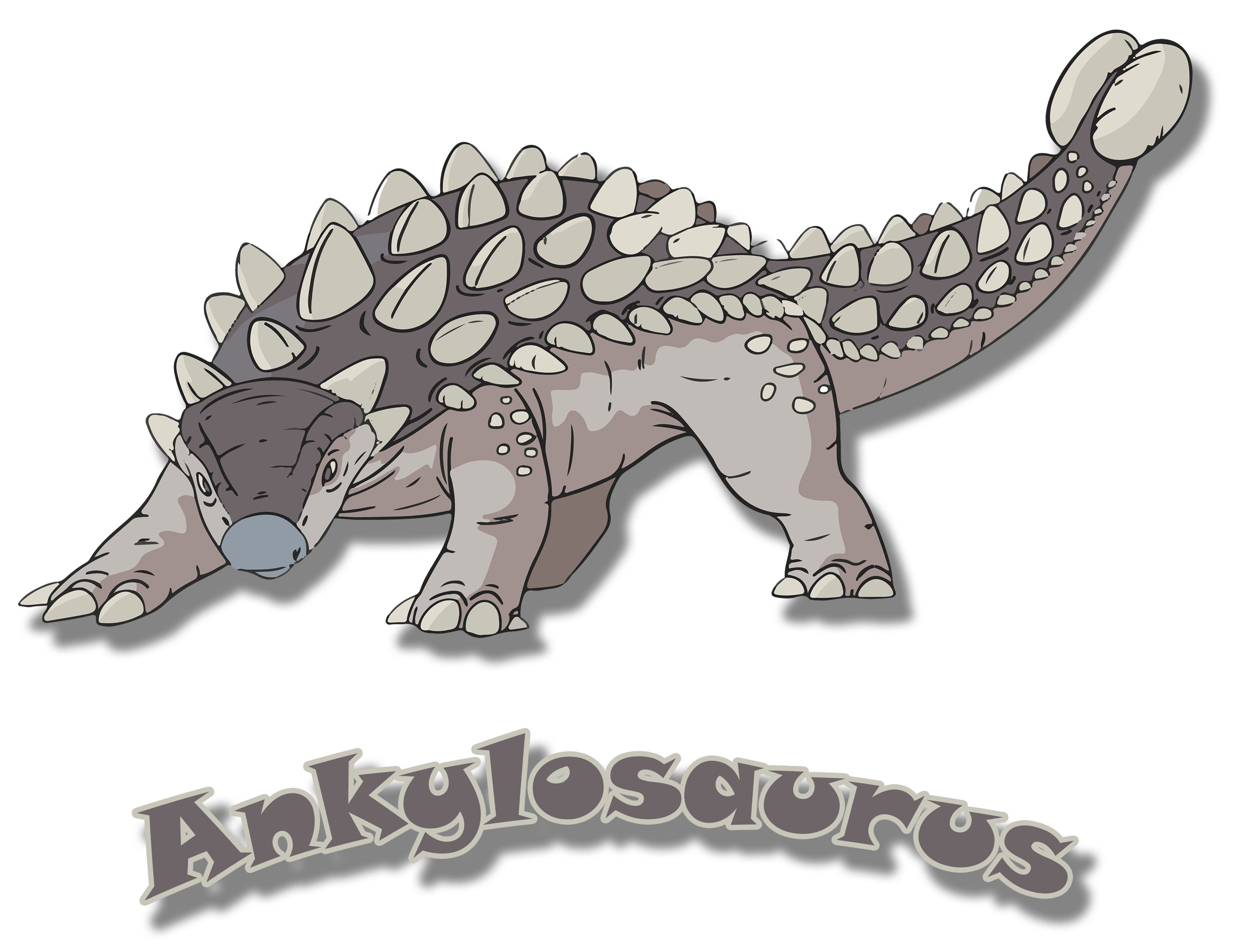 Ankylosaurus Dino T-Shirt MyDesign24 Kinder i63 schwarz, blau, mit Aufdruck, mit 100% bedrucktes weiß, rot, Baumwolle Print-Shirt