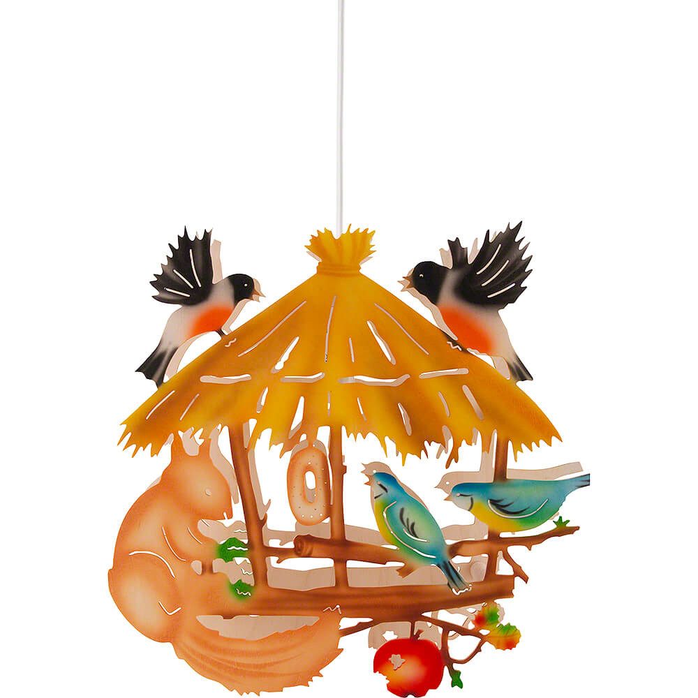 Kunstgewebe Taulin Schwibbogen Fensterbild Vogelhaus mit Eichhörnchen (31cm günstig online kaufen