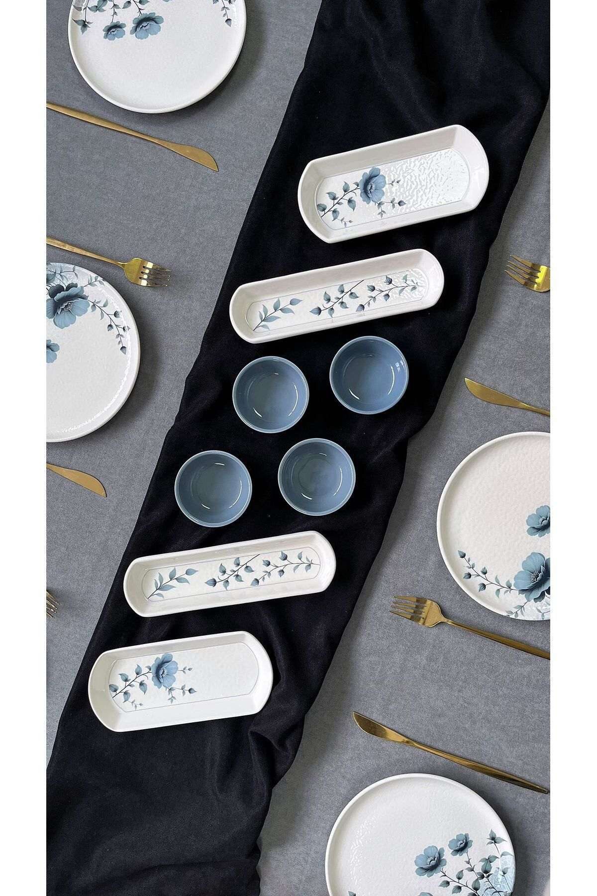 Hermia Concept Frühstücks-Geschirrset Bohemisch (14-tlg), 6 Personen, Keramik, 14-teiliges Set für 6 Personen
