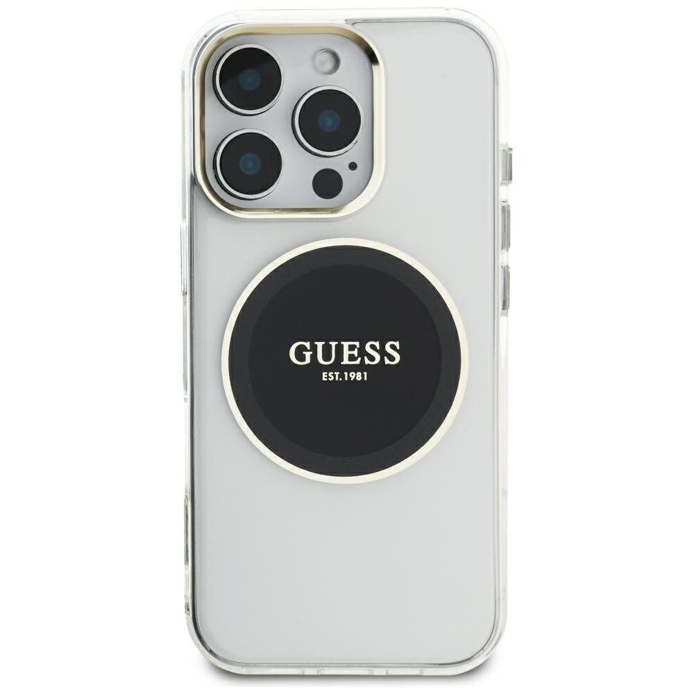 Guess Handyhülle Schutzhülle Magnethülle Handyschale 6,9 Zoll, MagSafe-kompatibel, erhöhte Kanten, Hardcase
