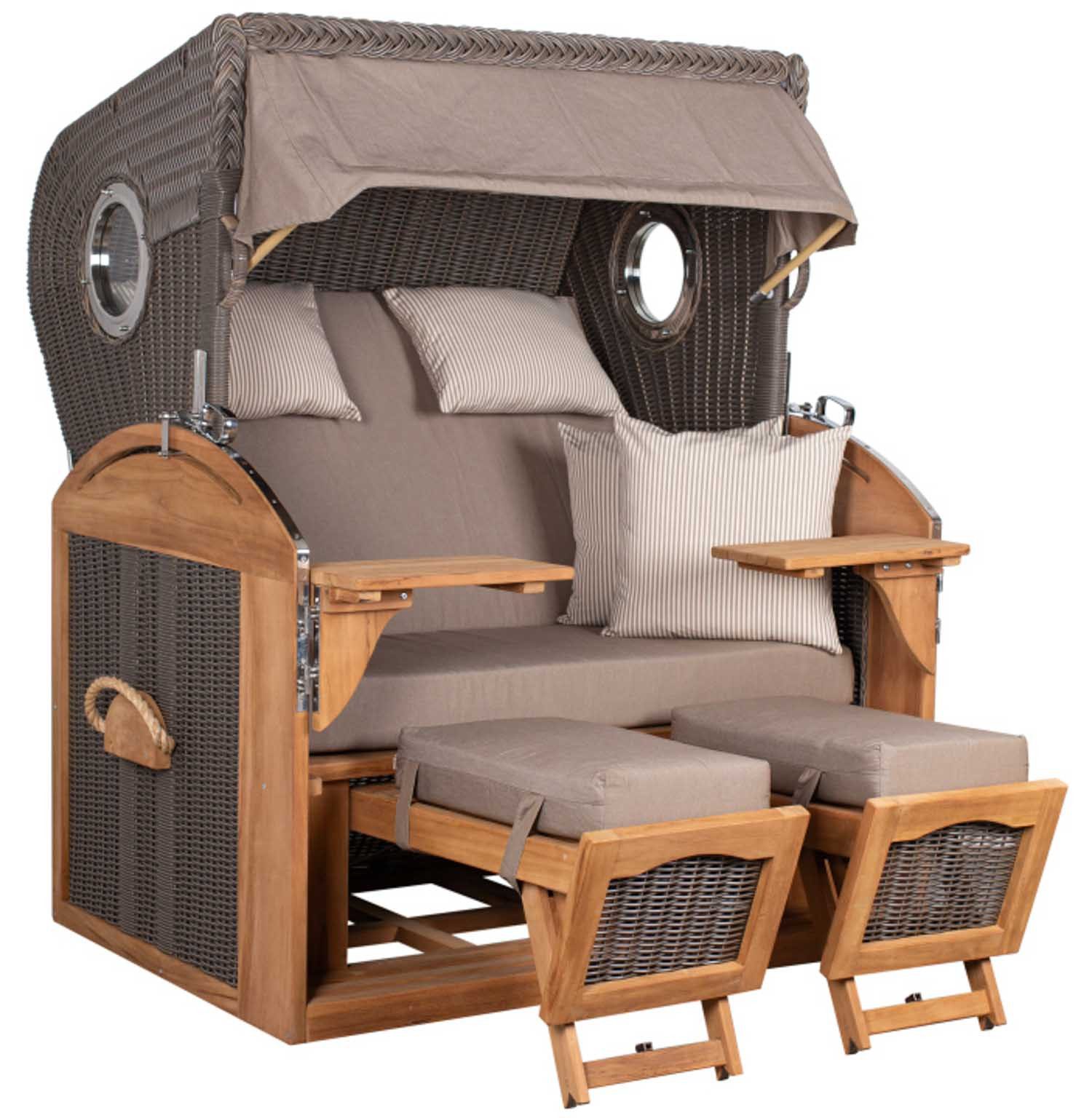 Strandkorb Schillig XL Bullauge Teak PE Grey Dessin 534
