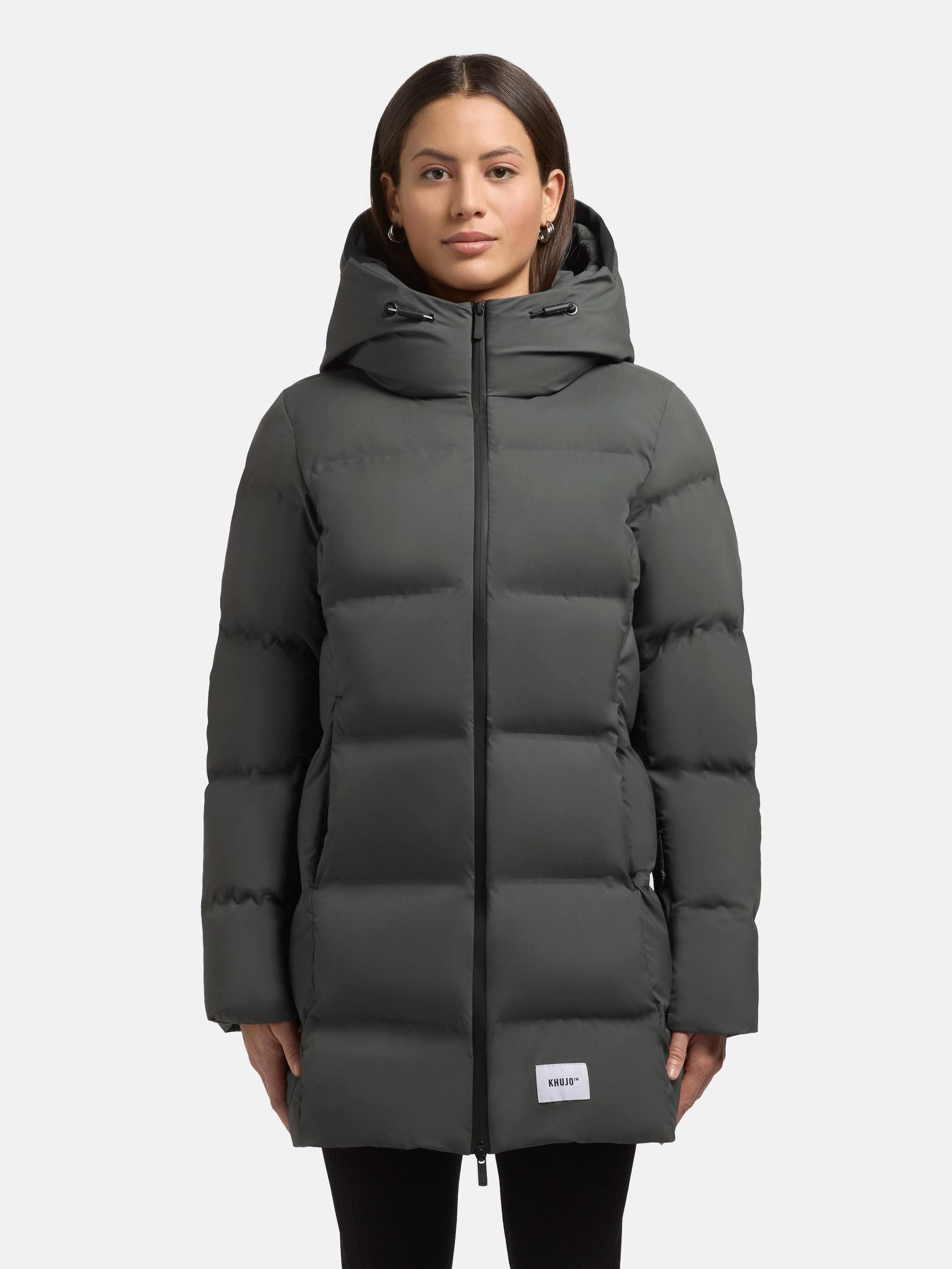 khujo Kurzmantel Tanare4 Warmer Damen Puffermantel mit Kapuze