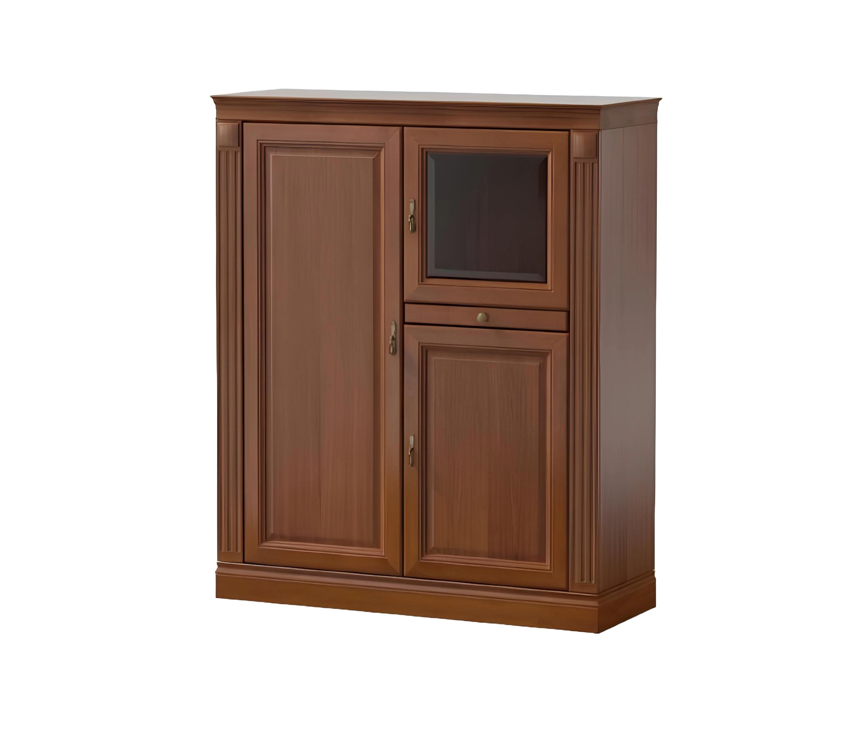 Xlmoebel Vitrine Eleganter Kommodenschrank mit Vitrine für Geschirr und Dekoration (Schrank) Hergestellt in Europa