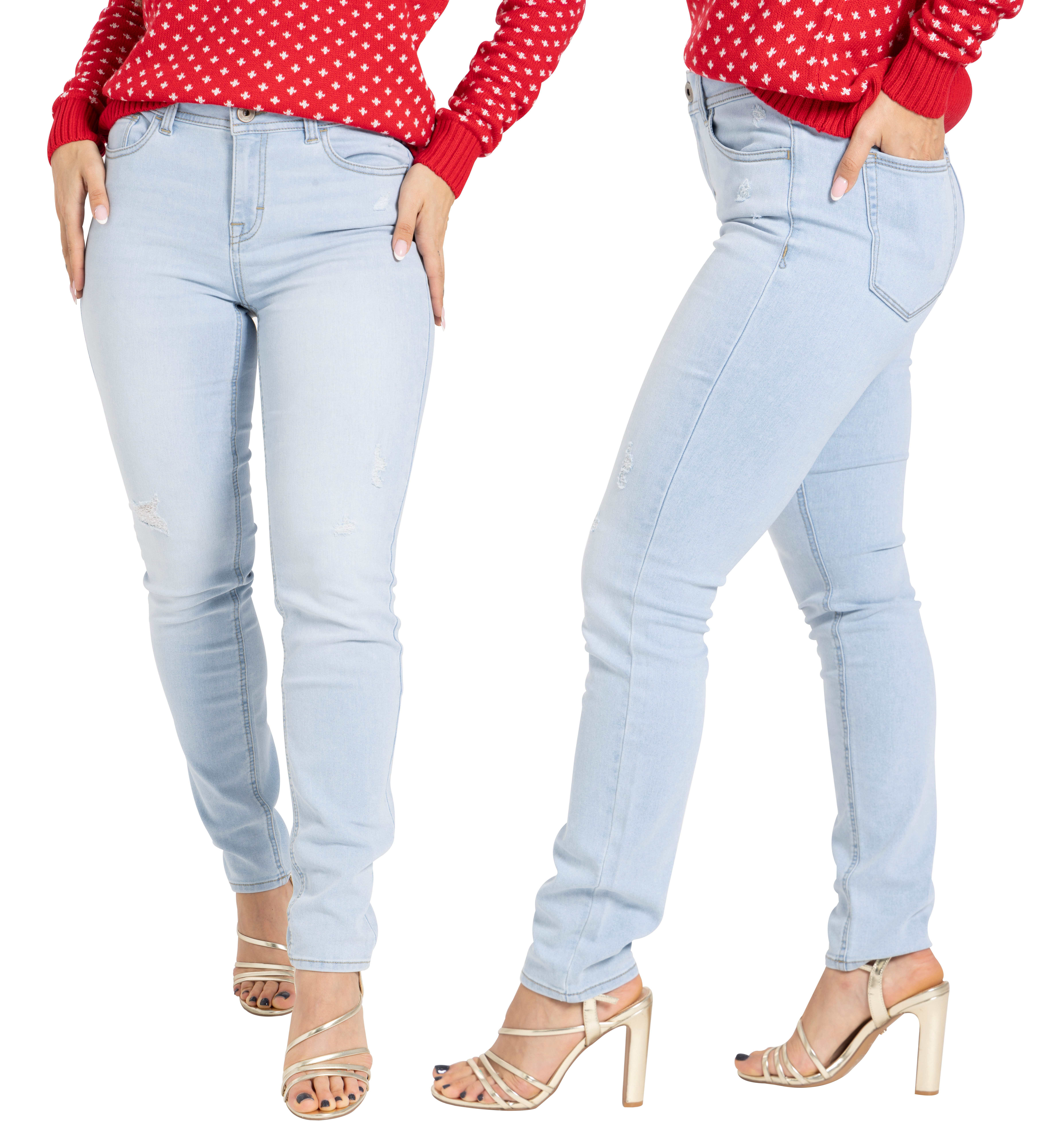 BlauerHafen Destroyed-Jeans BlauerHafen Damen Jeans Skinny Stretch Mid Rise – Bild 5 von 5