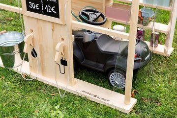 MUDDY BUDDY® Kaufladen Bubble Catcher, Outdoor Tankstelle + Waschstraße + Shop, natur - salbeigrün