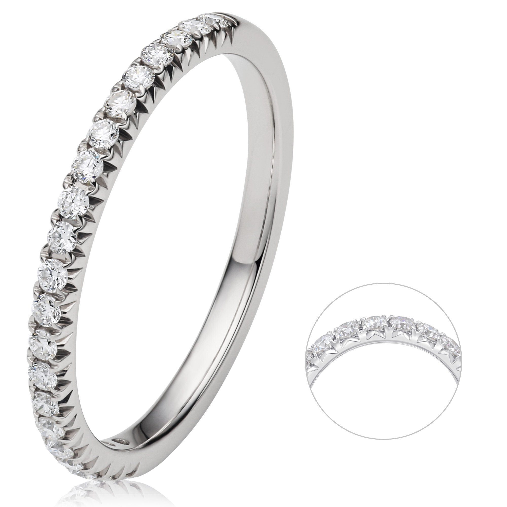 Brillant ct Ring Memoire ELEMENT Memoire Damen 585 Diamant Gold Diamantring Weißgold, aus ONE Schmuck 0.25