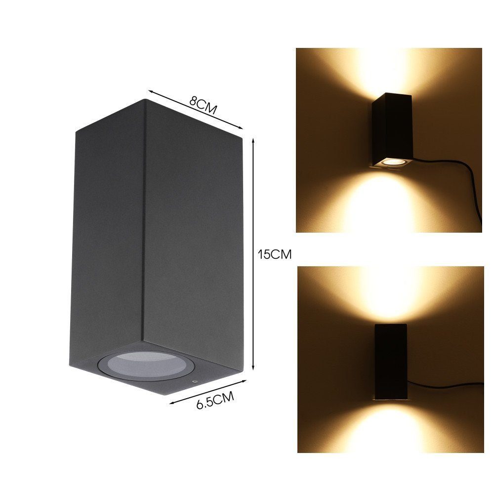 LETGOSPT Wandleuchte LED Außenleuchte Wand GU10 günstig online kaufen
