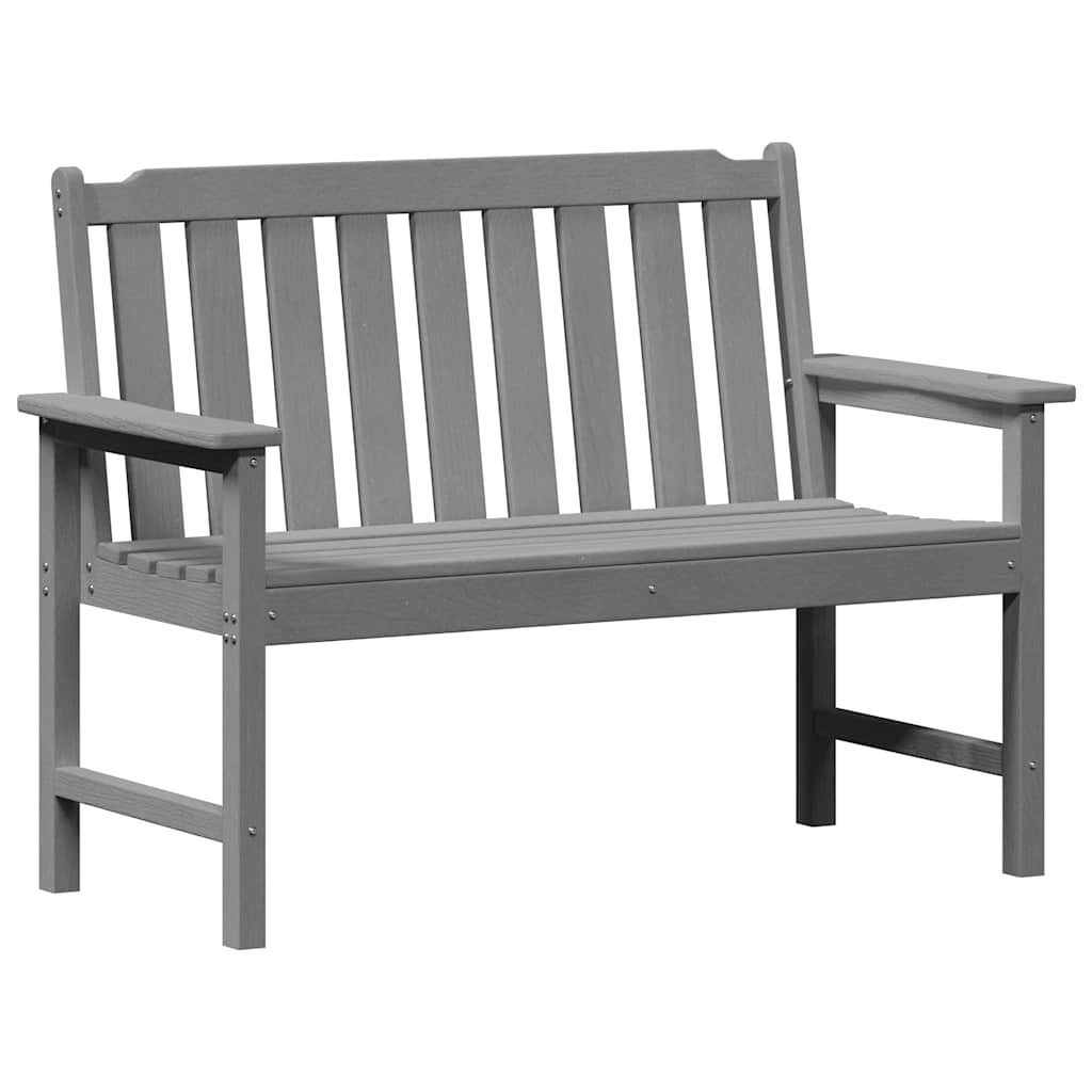 vidaXL Gartenstuhl Gartenbank Hellgrau 120 x 59 x 88 cm HDPE (1 St)