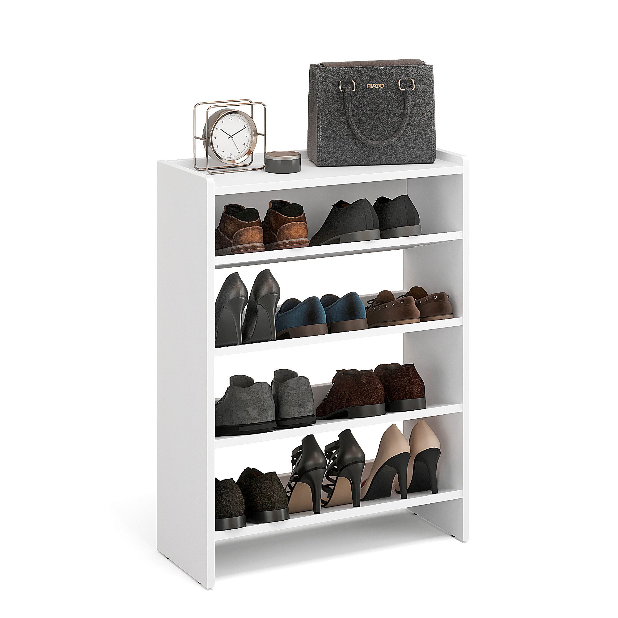 KOMTO Schuhregal Elexis 4 Schmal - Schuhablage Flur mit 4 Ebenen Offener Sc günstig online kaufen