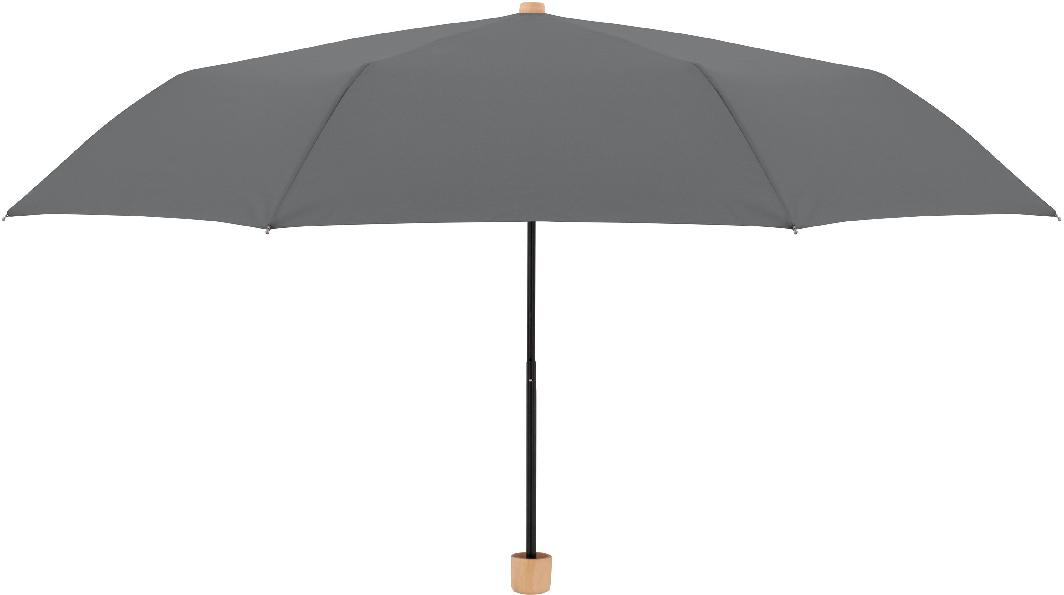 FSC®- weltweit Griff Mini, Taschenregenschirm doppler® grey, aus schützt Wald aus slate Material mit nature - recyceltem