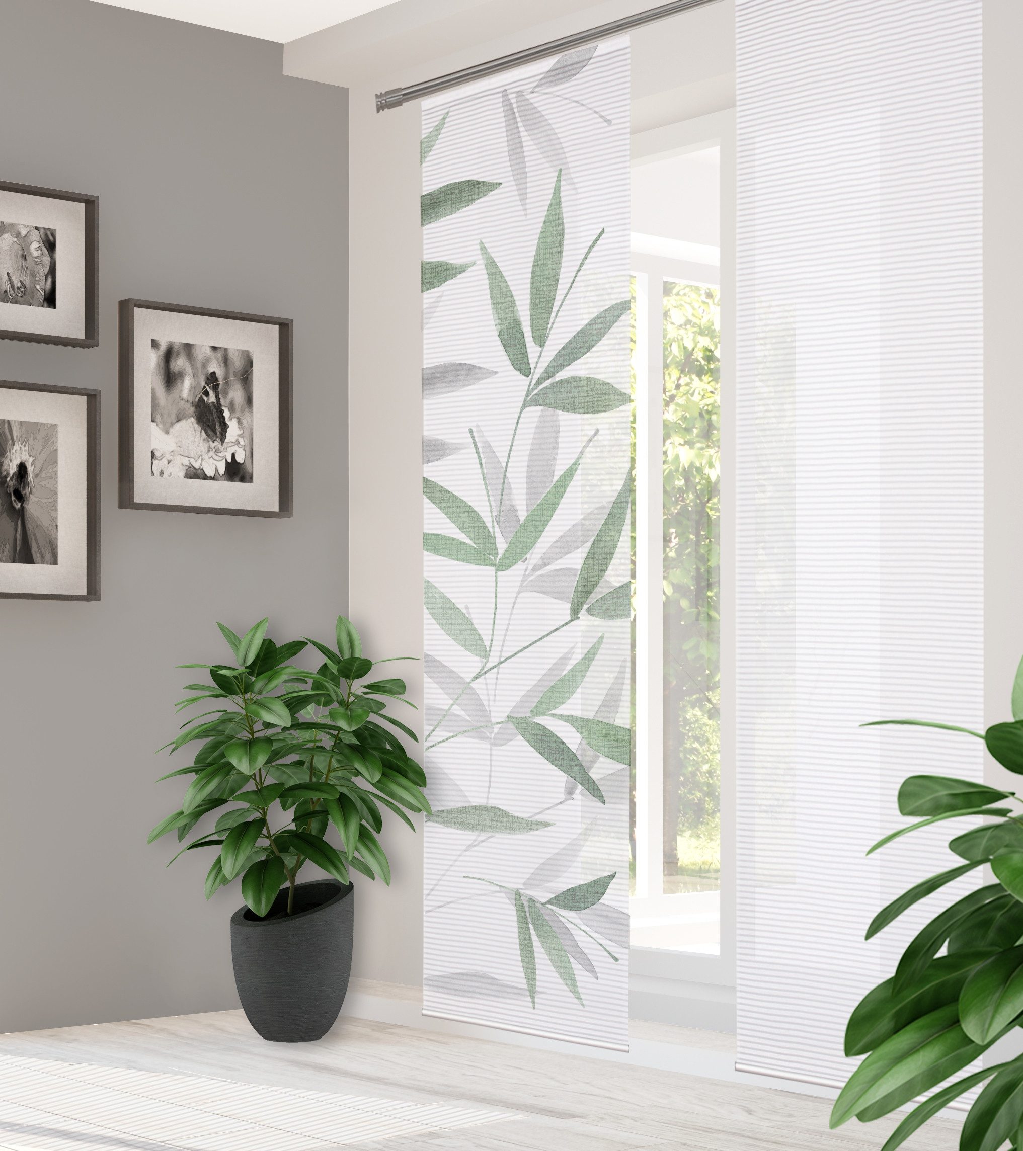 HOME in green Schiebegardine »RANDOW«, (1 St.), SET DIGITALDRUCK,BAMBUSOPTI günstig online kaufen