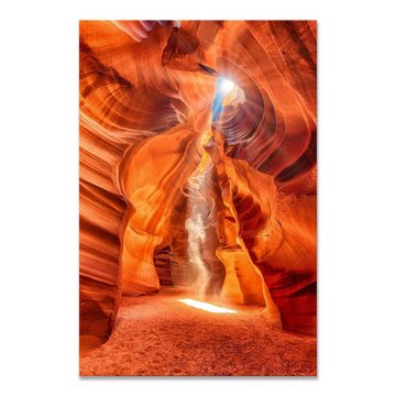 WallSpirit Leinwandbild "Sonnenstrahlen in den Canyon" - moderner Kunstdruck - XXL Wandbild, Leinwandbild geeignet für alle Wohnbereiche