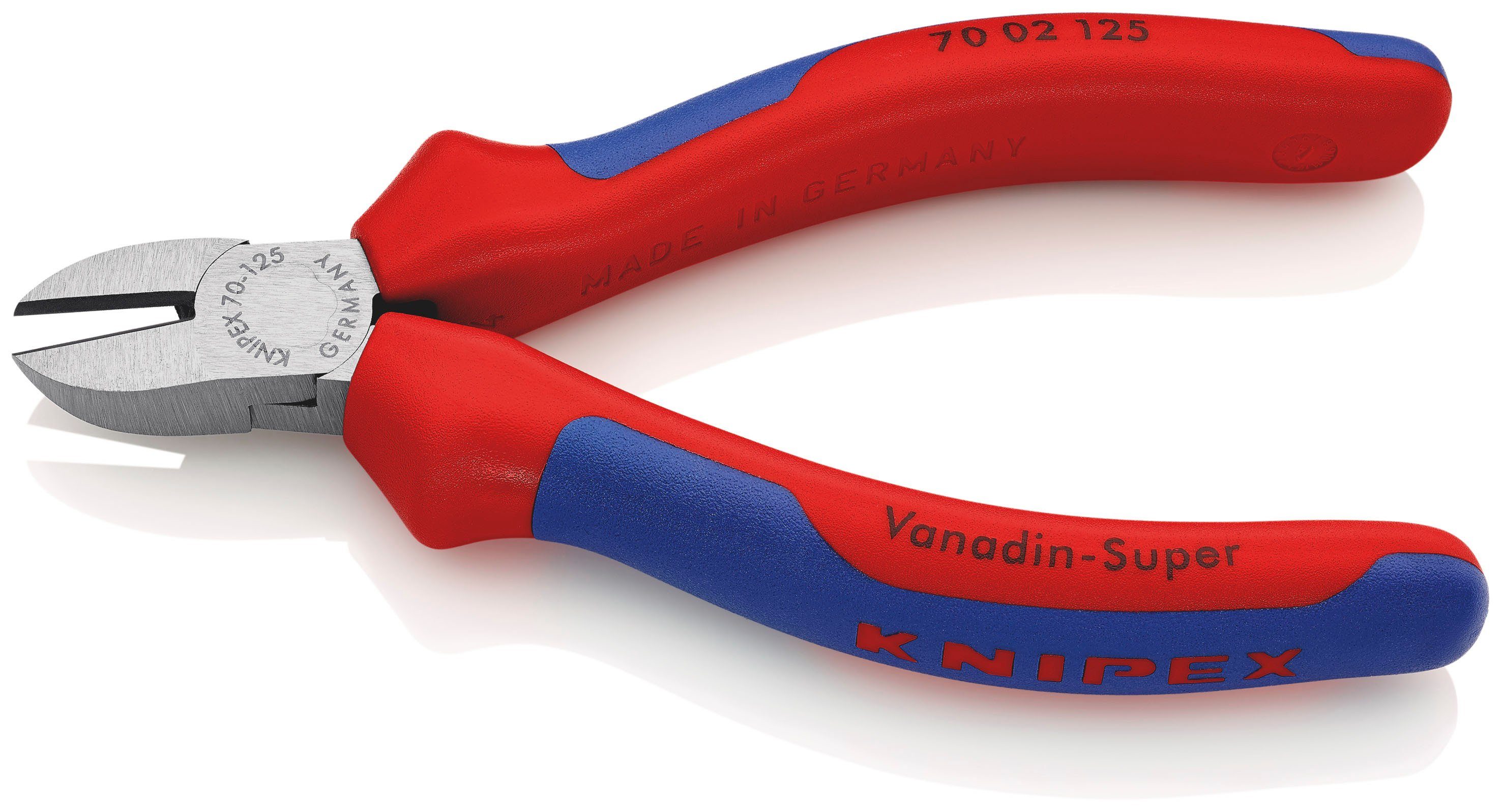 Knipex Seitenschneider 70 02 125, 1-tlg., schwarz atramentiert, mit Mehrkomponenten-Hüllen 125 mm