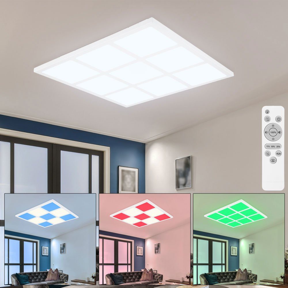 Warmweiß, RGB Deckenlampe LED Deckenleuchte Deckenpanel etc-shop fest Tageslichtweiß, LED-Leuchtmittel Panel Neutralweiß, verbaut, Farbwechsel, Kaltweiß, Deckenleuchte, LED