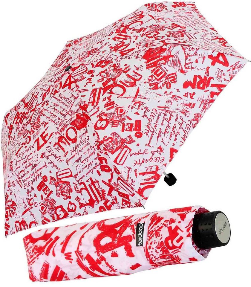 doppler® Taschenregenschirm Super-Mini Havanna Damen - Graffiti, besonders  leichter und kleiner Schirm, passt in jede Tasche