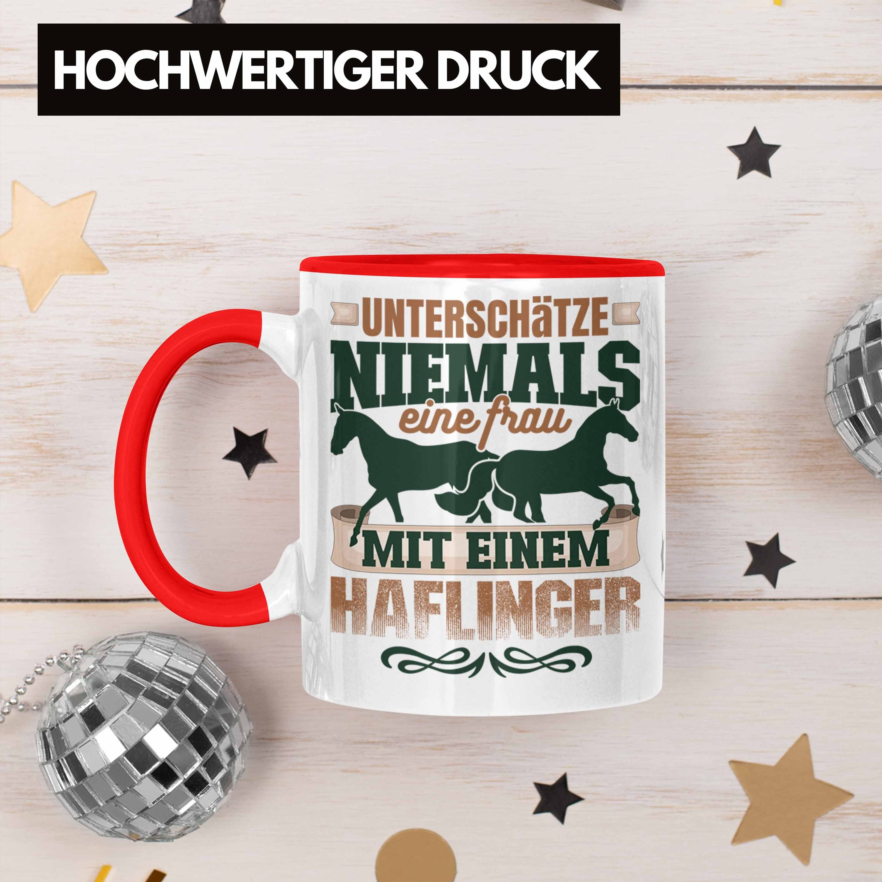 Haflinger Pferde Geschenkidee Trendation Tasse Reiterin Geschenk Tasse Rot